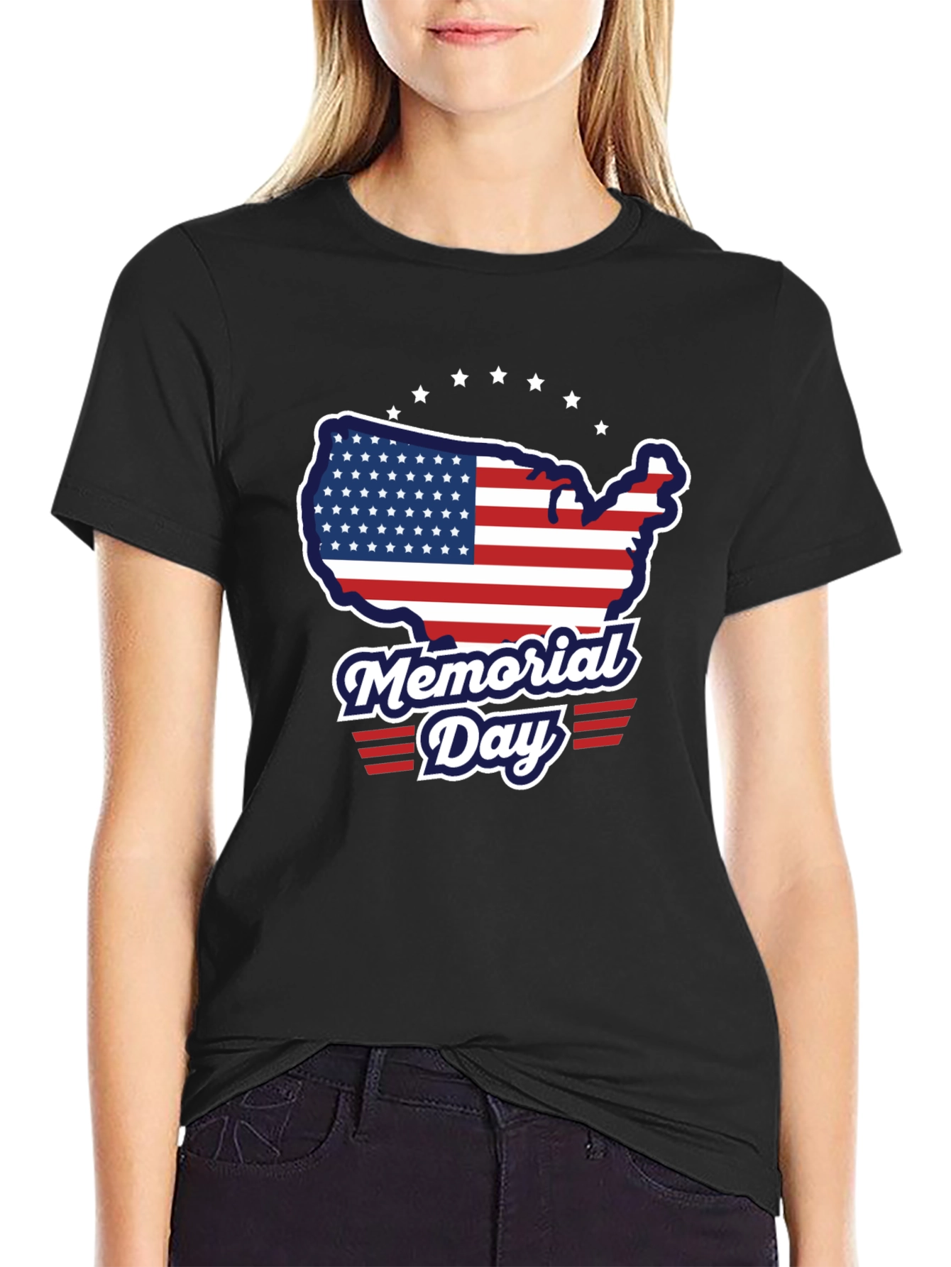 Memorial Day USA Flag Graphic T-Shirt