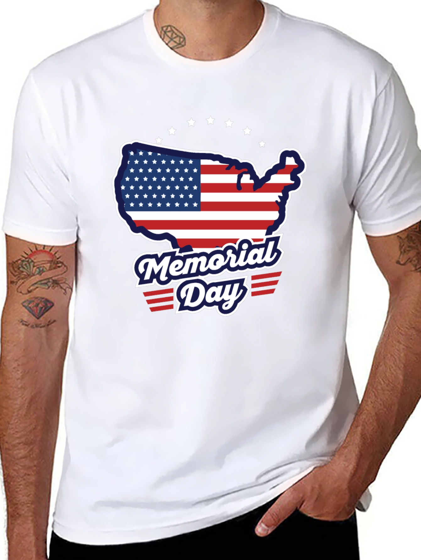 Memorial Day USA Flag Graphic T-Shirt