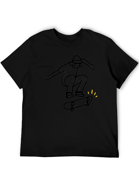Black Skater Graphic T-Shirt - Cool Casual Tee