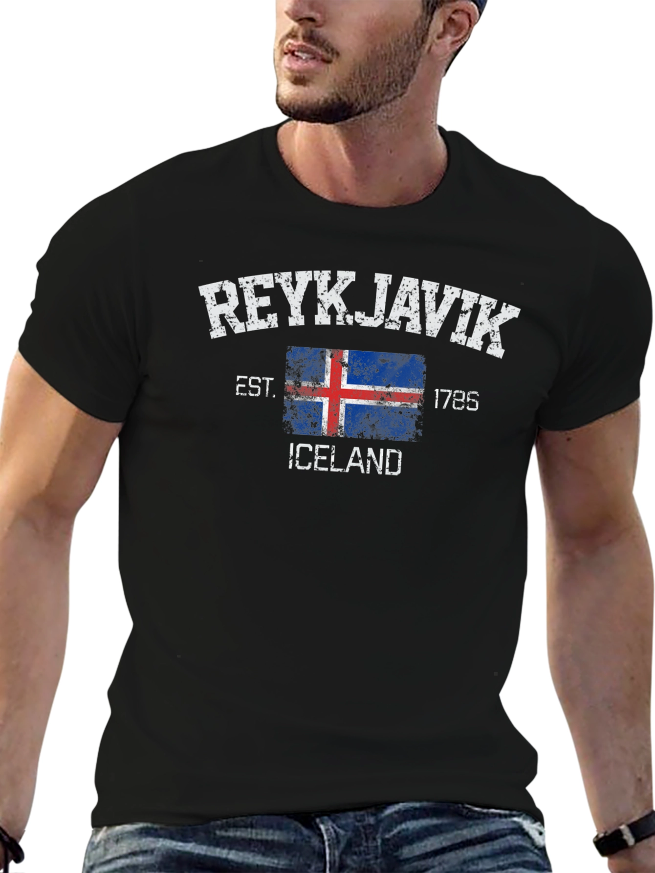 Reykjavik Iceland T-Shirt - Est. 1785 - Grunge Style