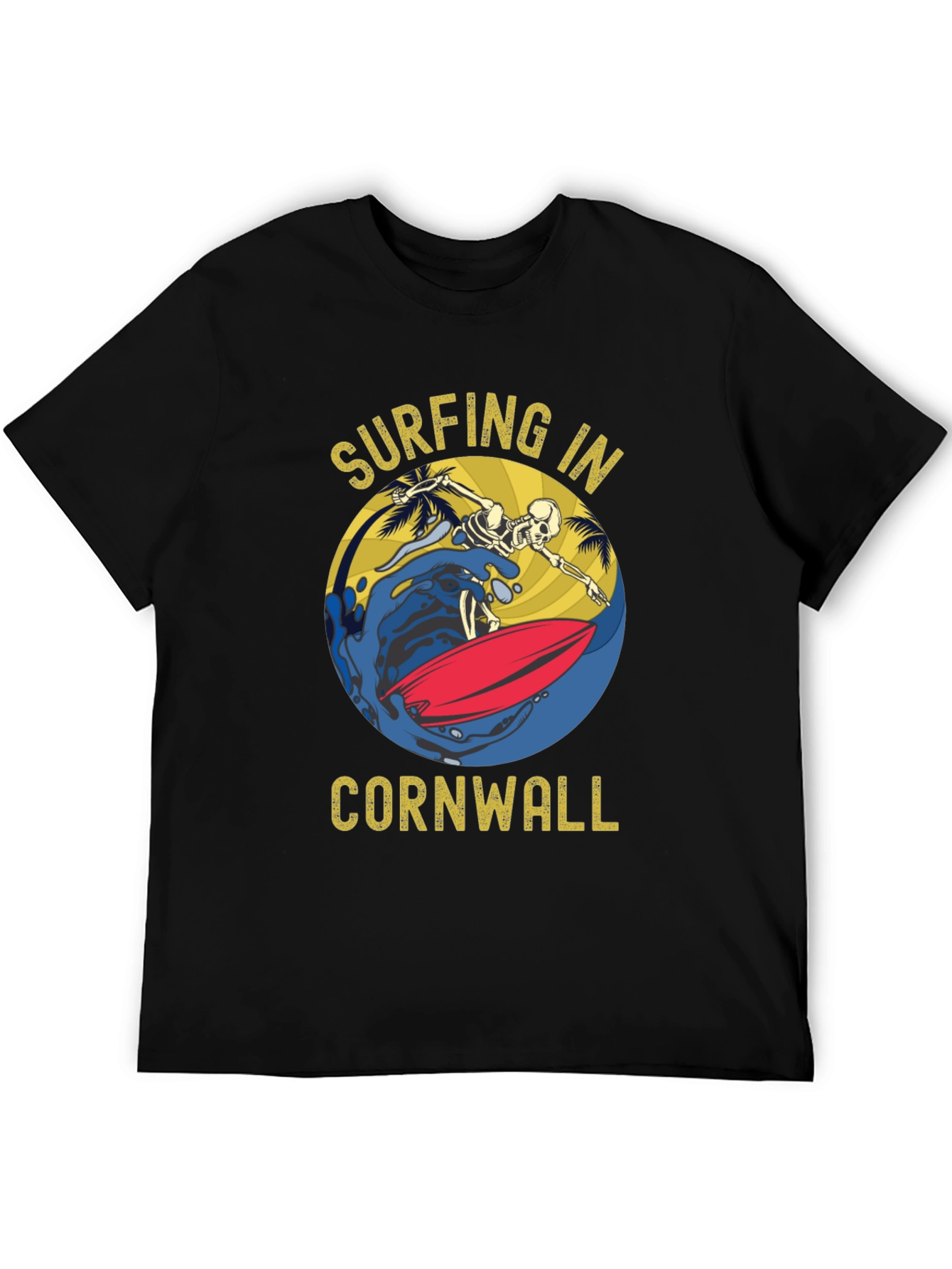 Surfing Skeleton Cornwall T-Shirt