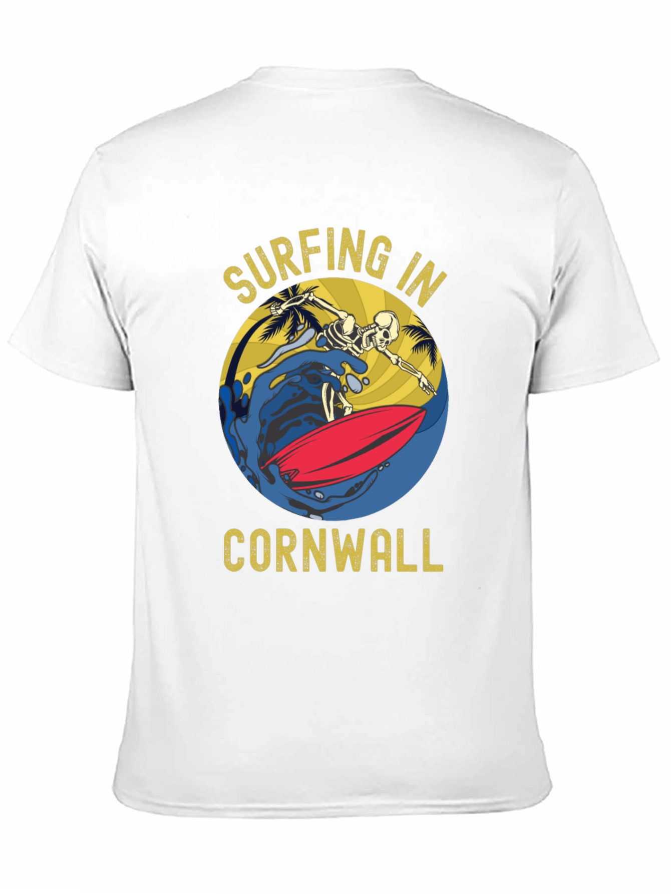Surfing Skeleton Cornwall T-Shirt