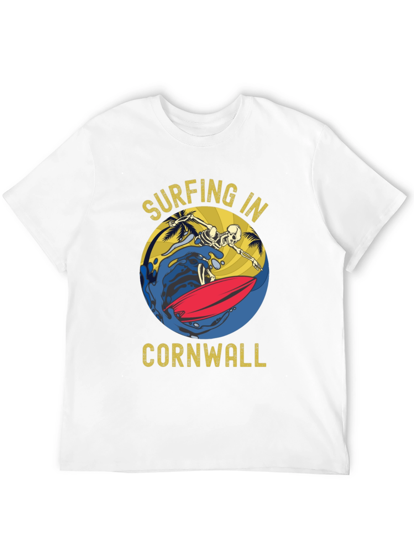 Surfing Skeleton Cornwall T-Shirt