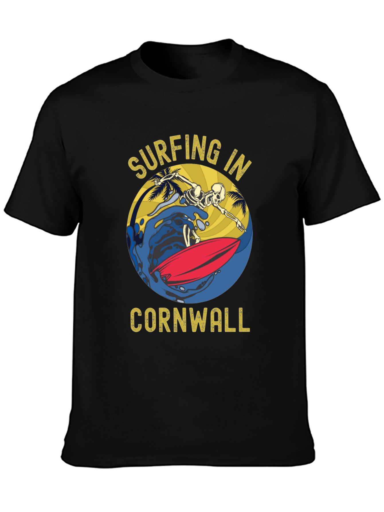 Surfing Skeleton Cornwall T-Shirt