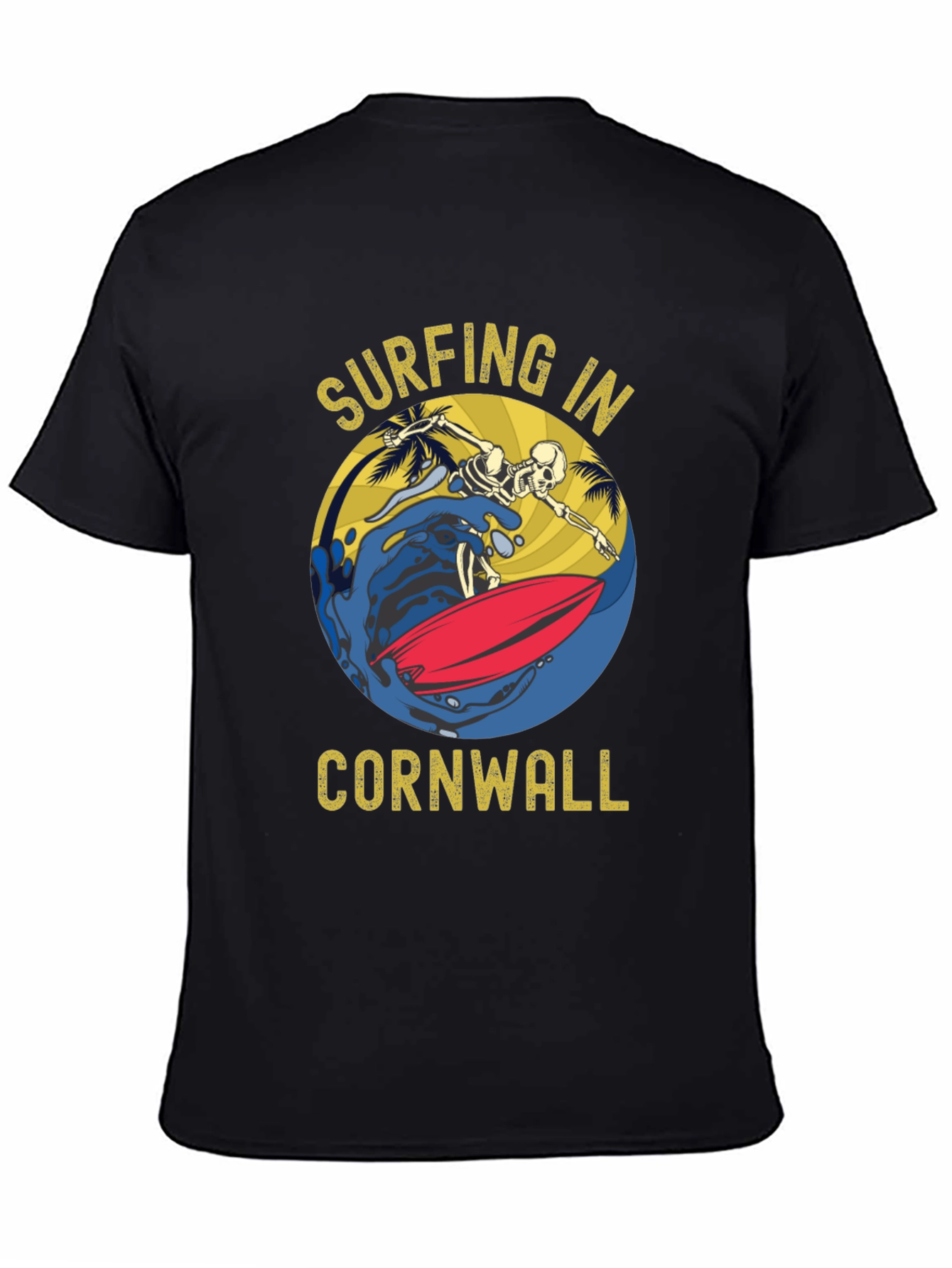 Surfing Skeleton Cornwall T-Shirt