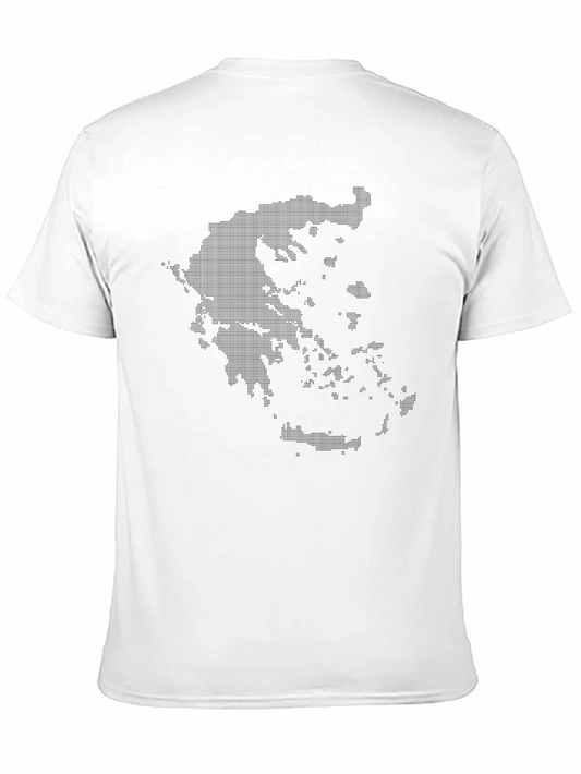 Greece Map Graphic T-Shirt - Stylish Black Tee