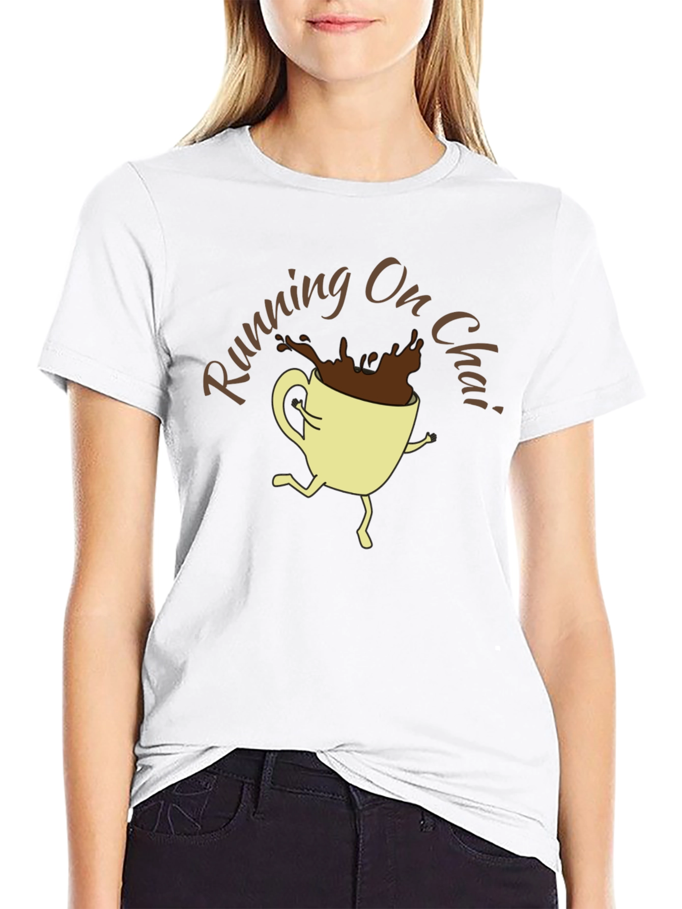 Running On Chai Graphic T-Shirt - Coffee Lover Tee