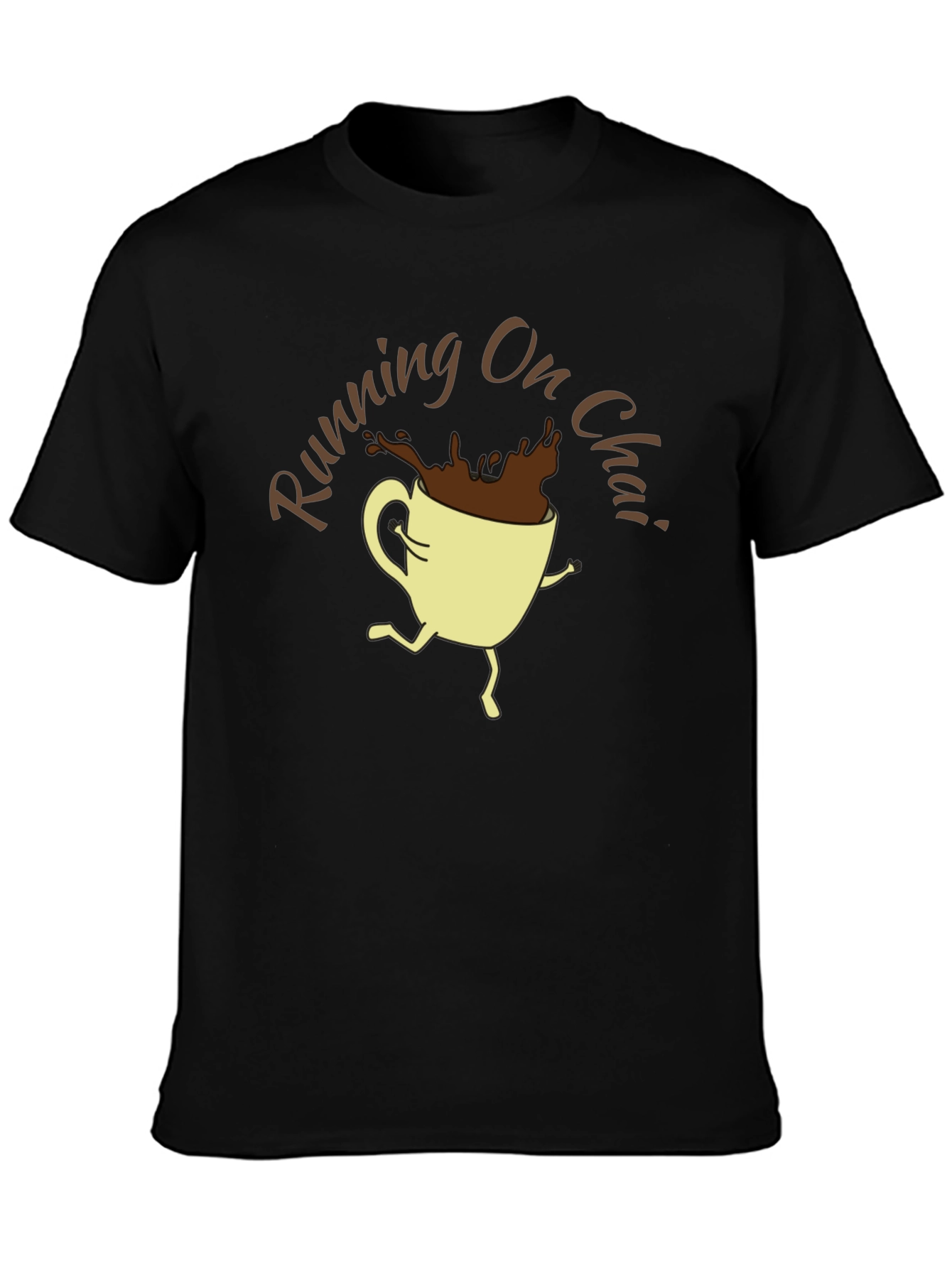 Running On Chai Graphic T-Shirt - Coffee Lover Tee