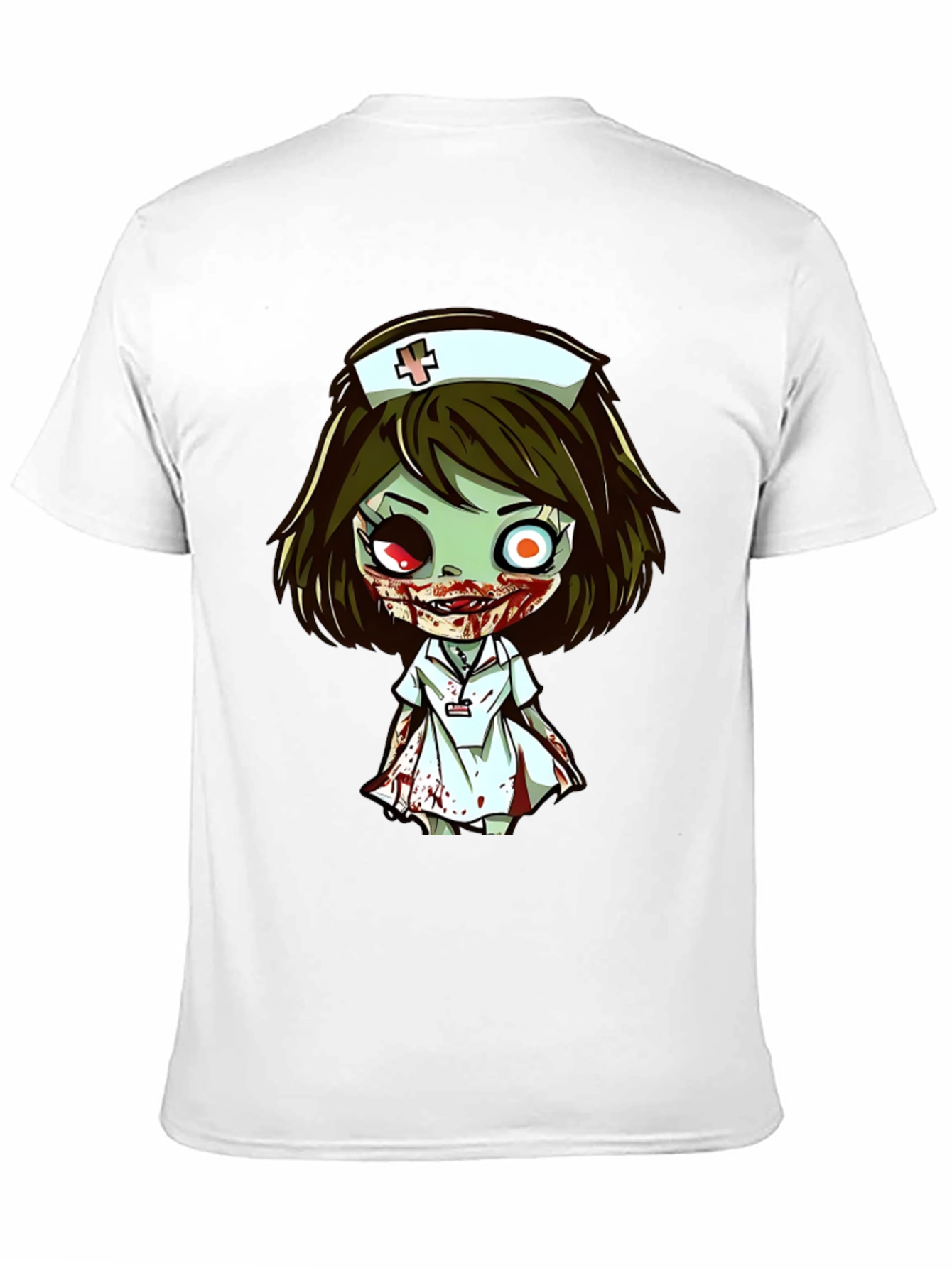 Zombie Nurse Cartoon Graphic T-Shirt