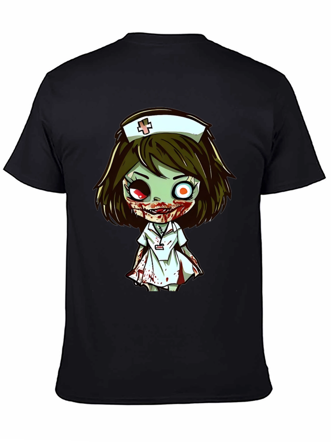 Zombie Nurse Cartoon Graphic T-Shirt
