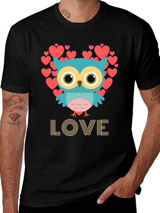 Owl Love T-Shirt Heart Design