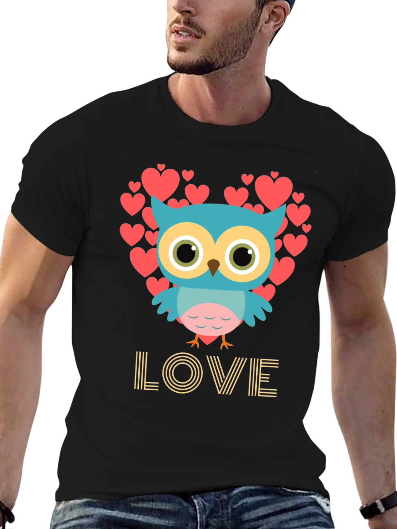 Owl Love T-Shirt Heart Design