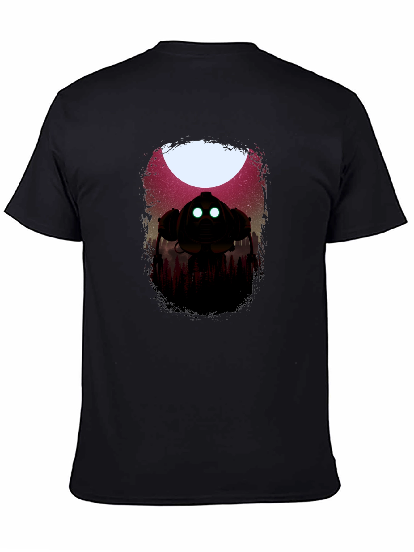 Sci-Fi Robot Graphic Black T-Shirt