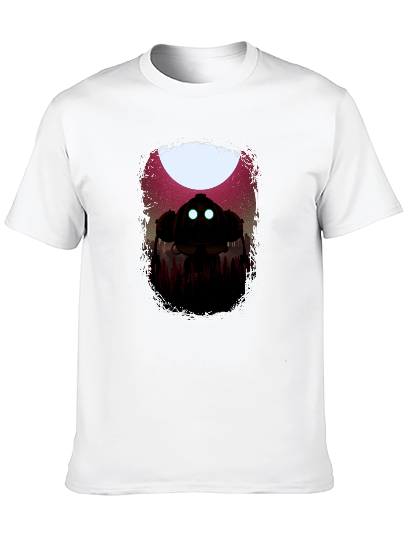 Sci-Fi Robot Graphic Black T-Shirt