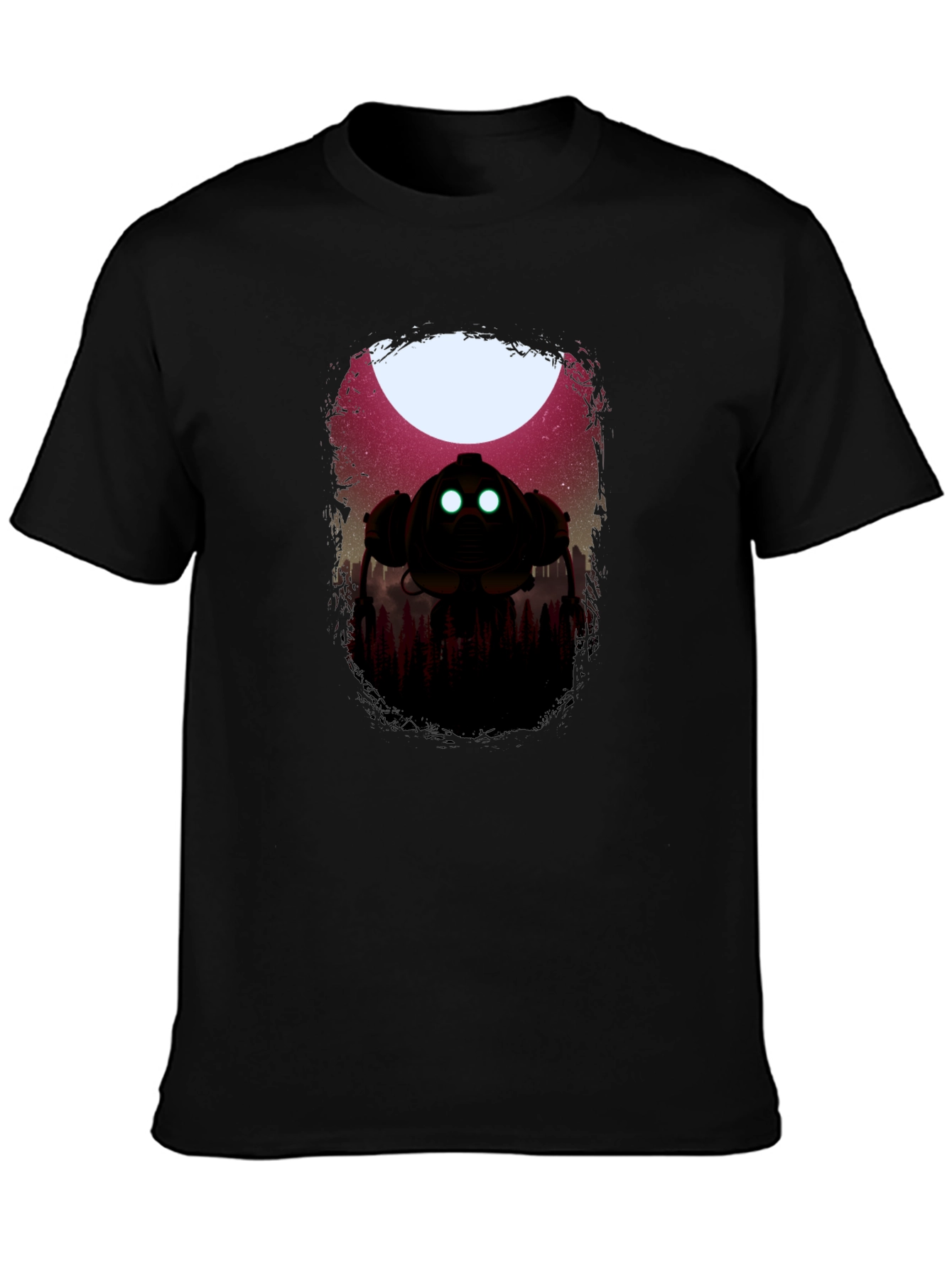 Sci-Fi Robot Graphic Black T-Shirt