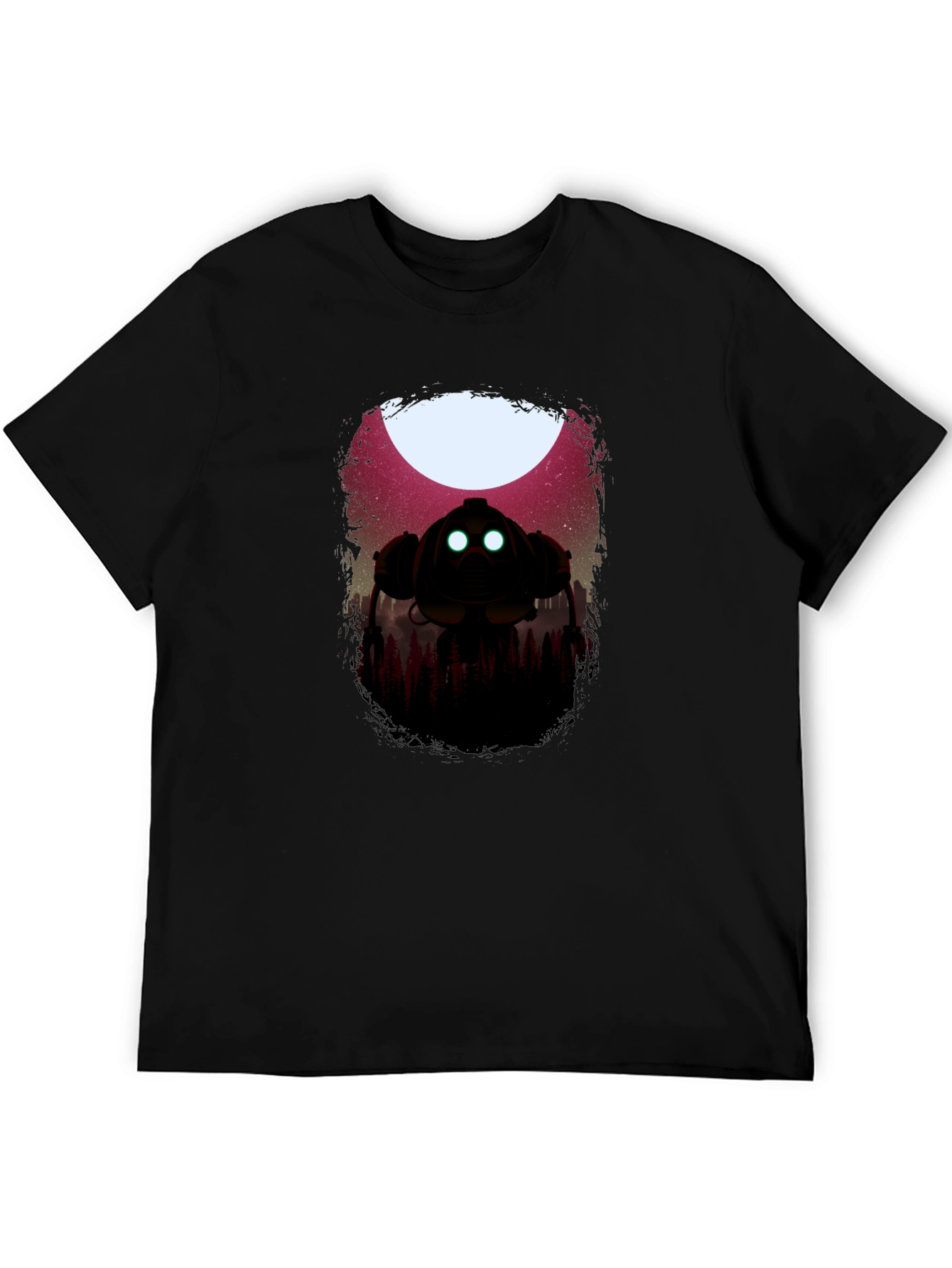 Sci-Fi Robot Graphic Black T-Shirt