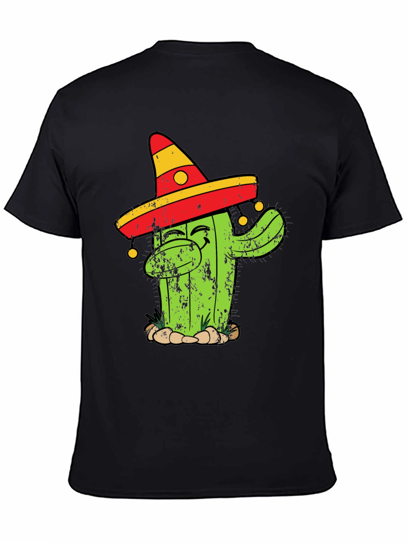 Dabbing Cactus T-Shirt - Mens Black Cotton Tee