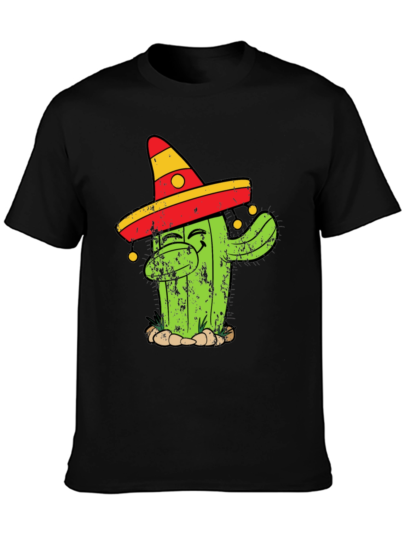 Dabbing Cactus T-Shirt - Mens Black Cotton Tee