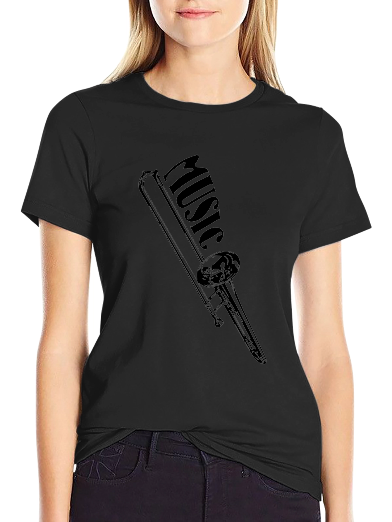 Music Trombone Black T-Shirt