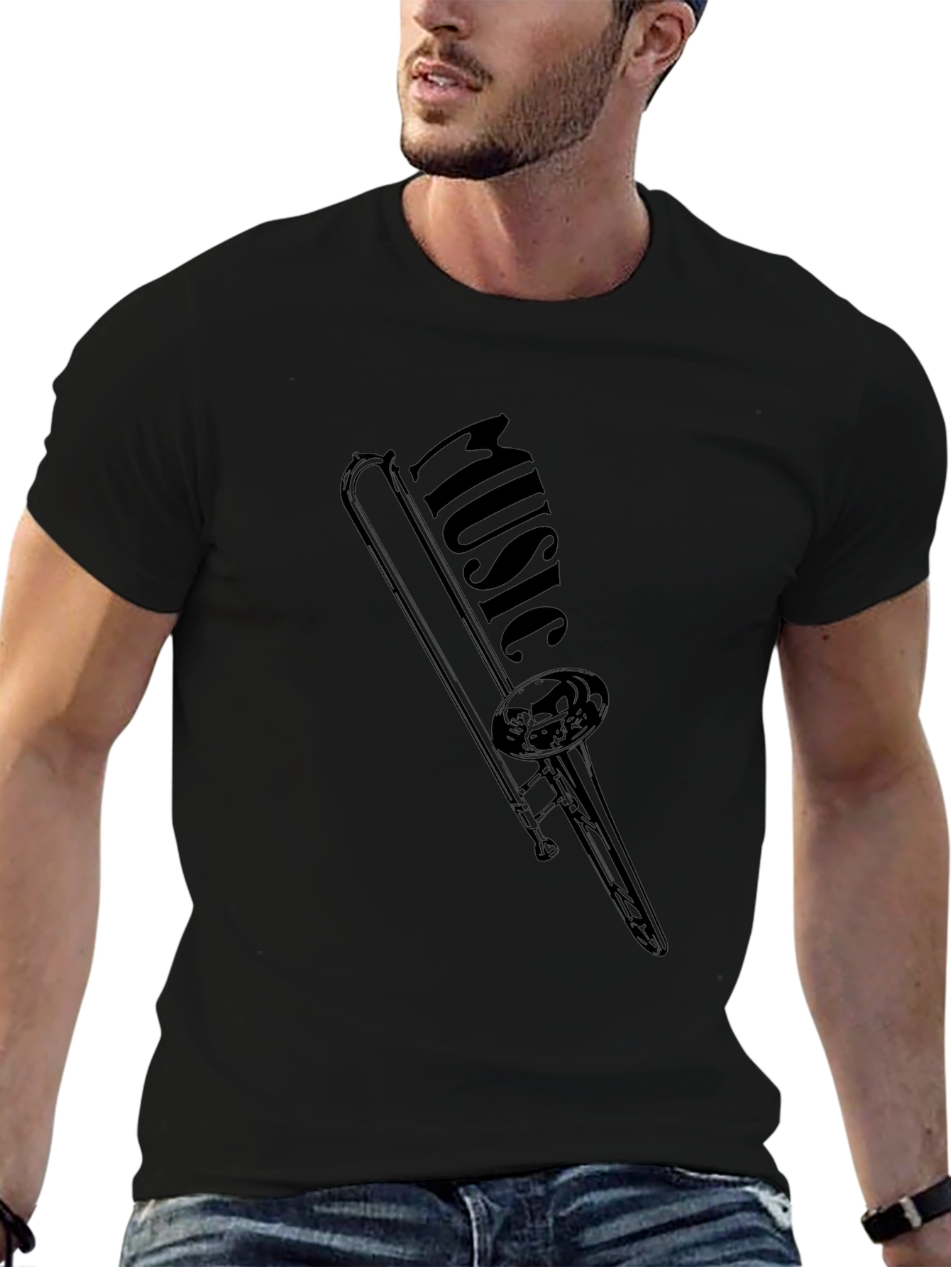 Music Trombone Black T-Shirt