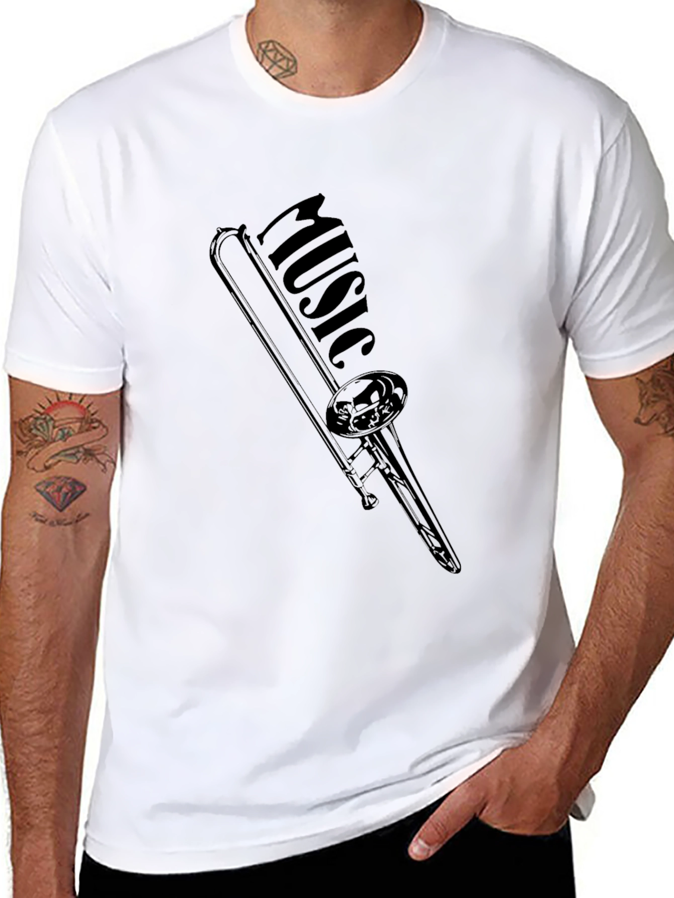 Music Trombone Black T-Shirt