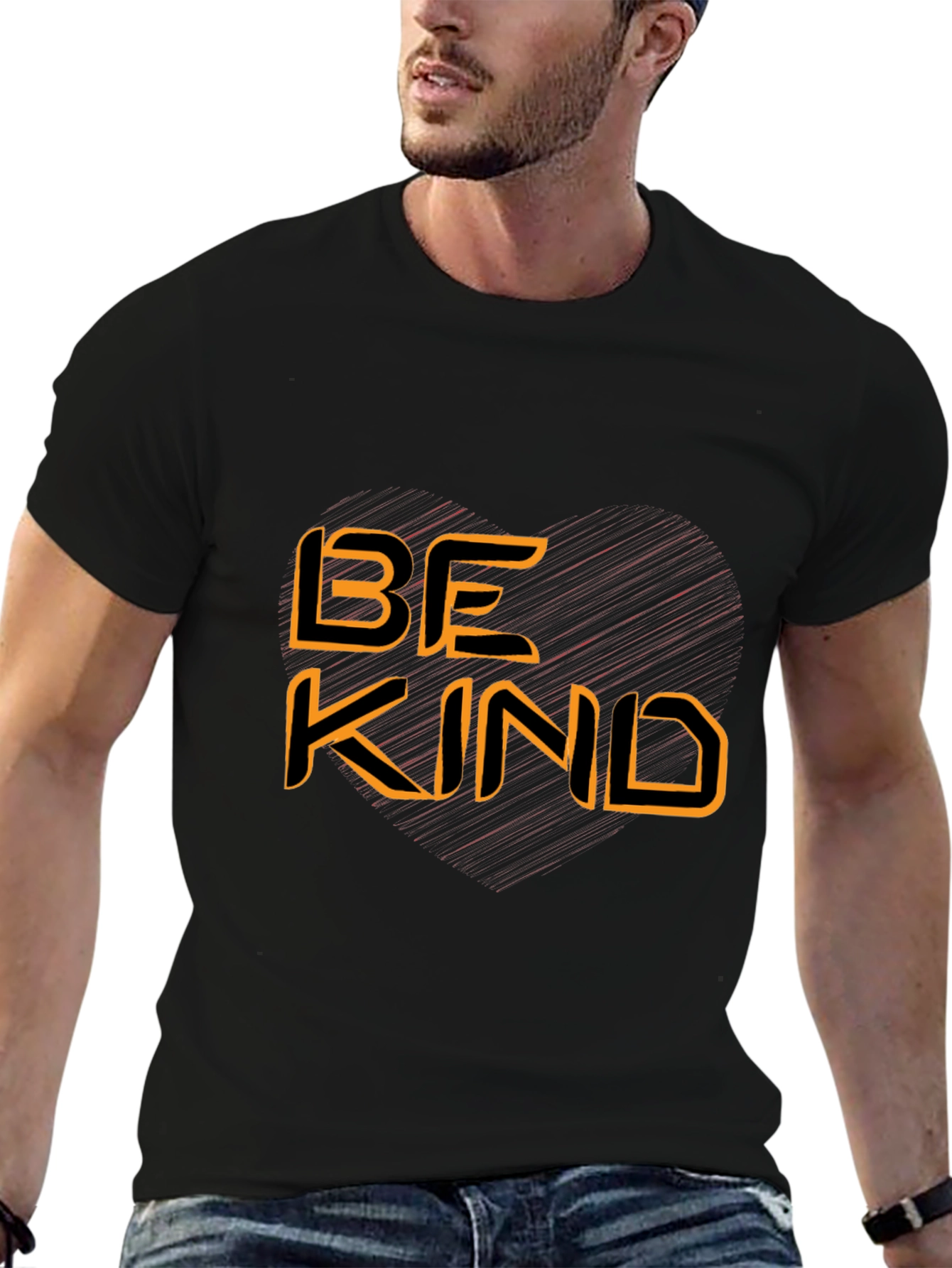 Be Kind Graphic Tee - Black Cotton Blend