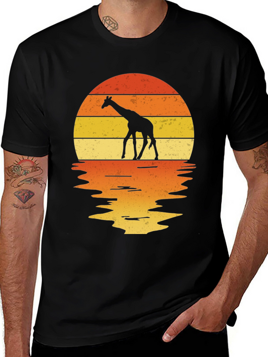 Giraffe Sunset Graphic Tee