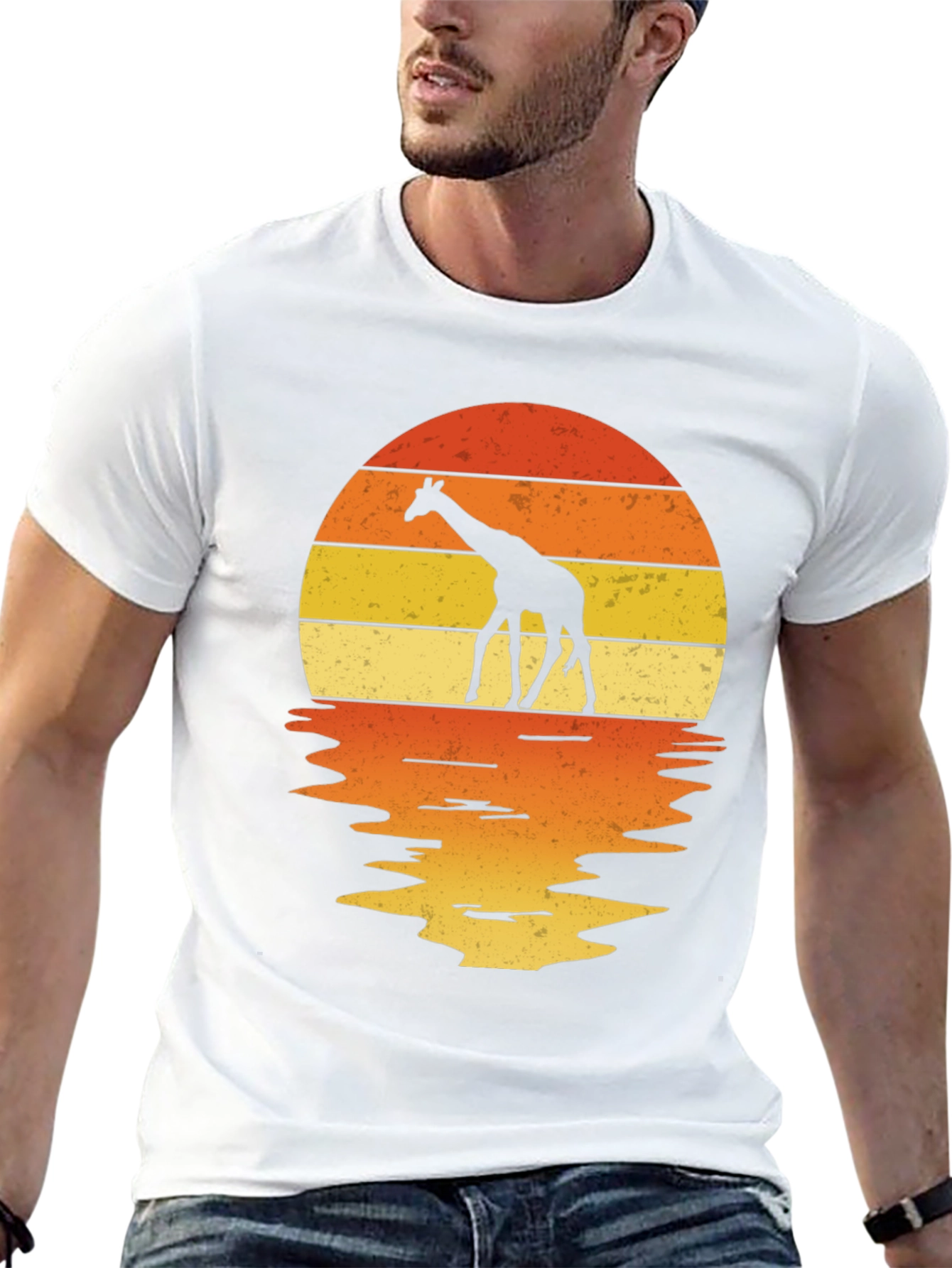 Giraffe Sunset Graphic Tee