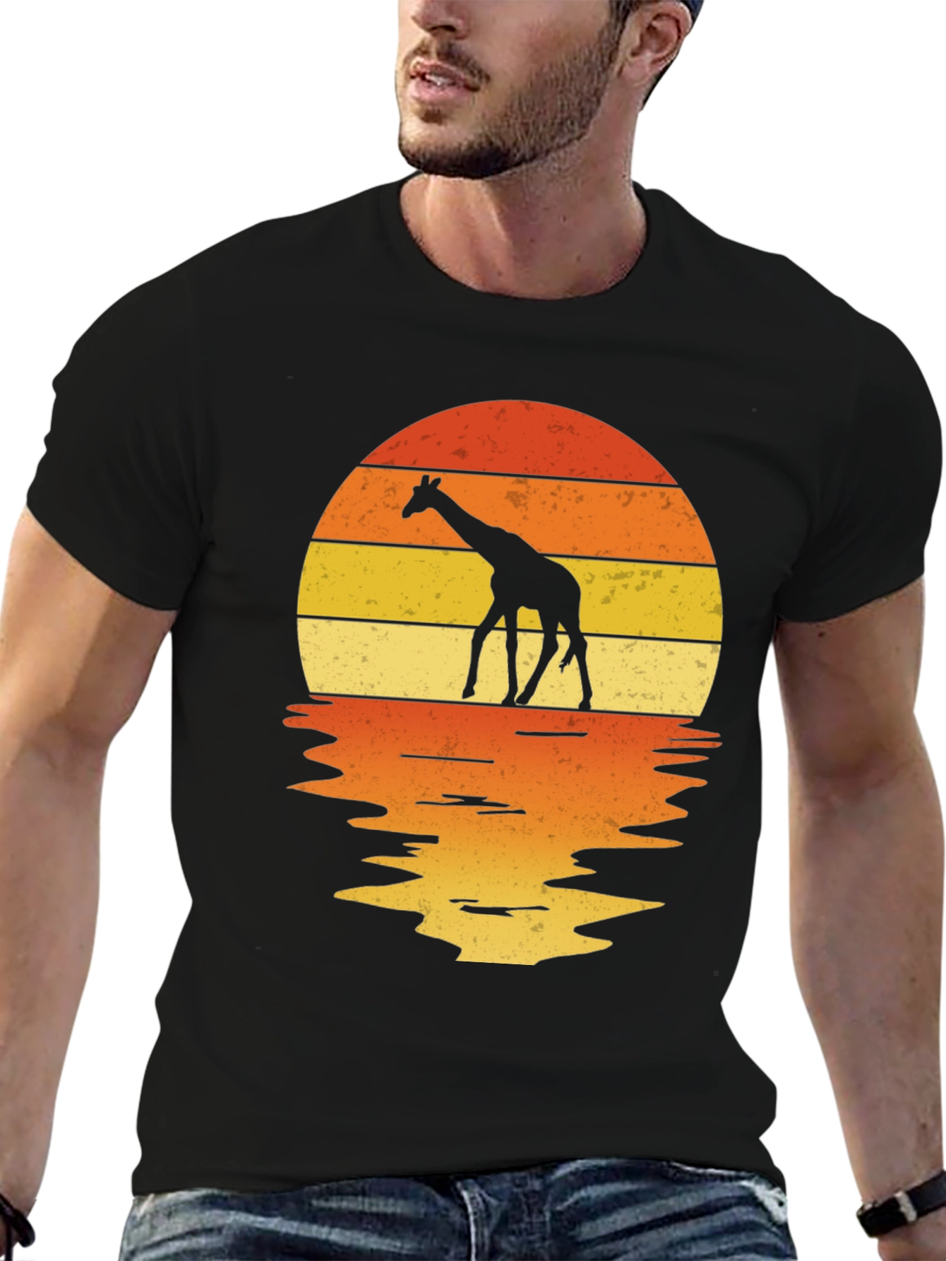 Giraffe Sunset Graphic Tee
