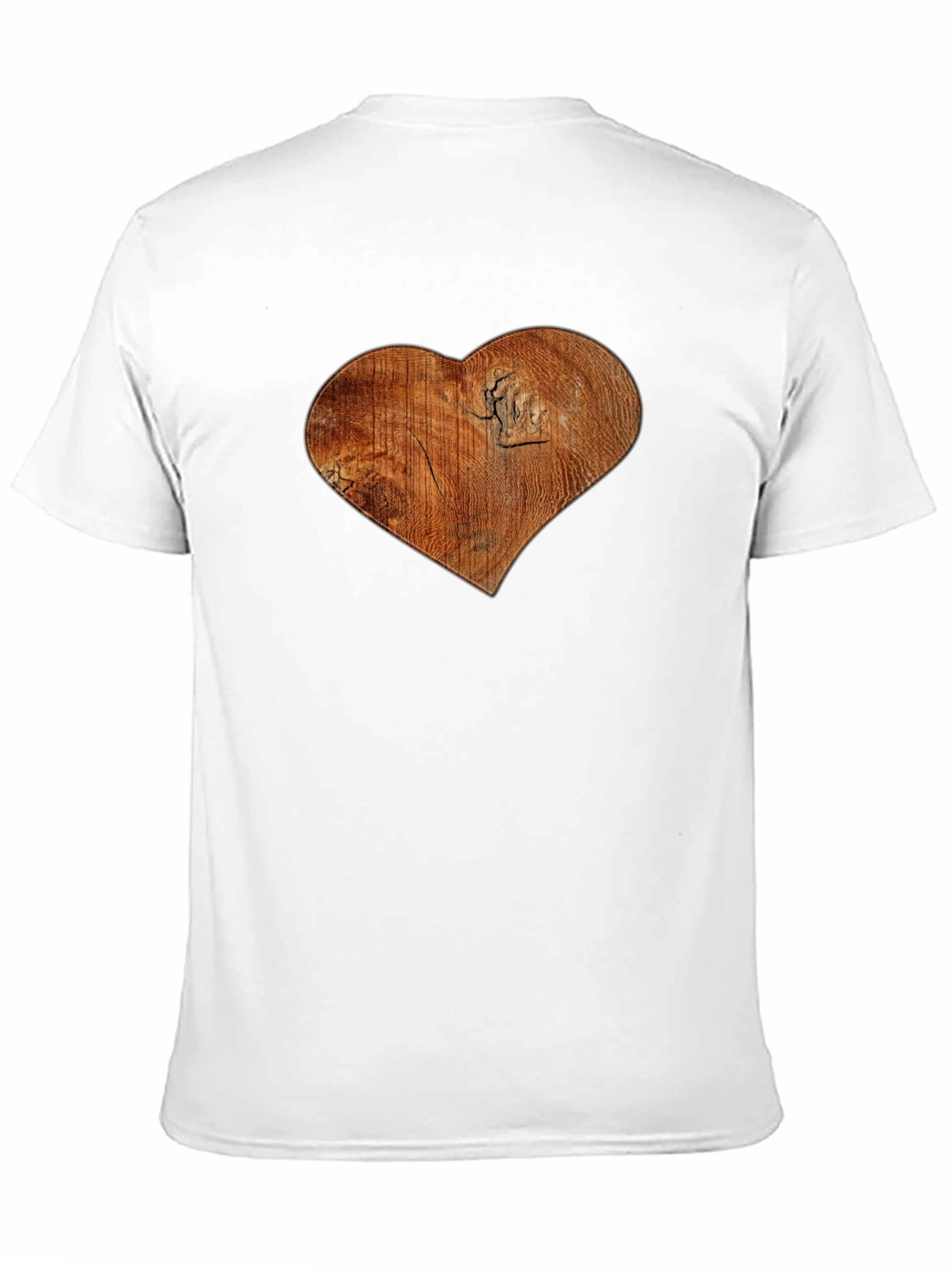 Wood Heart Graphic Print Black T-Shirt