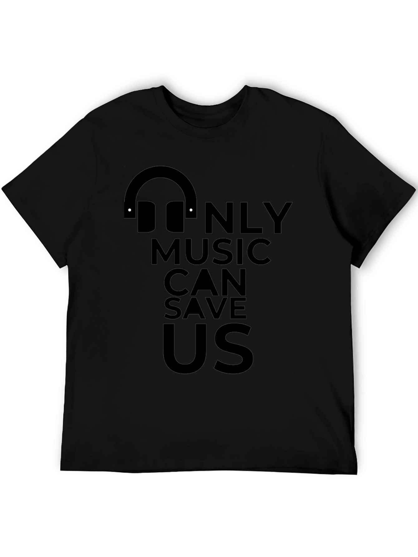 Music Can Save Us Black Graphic Tee