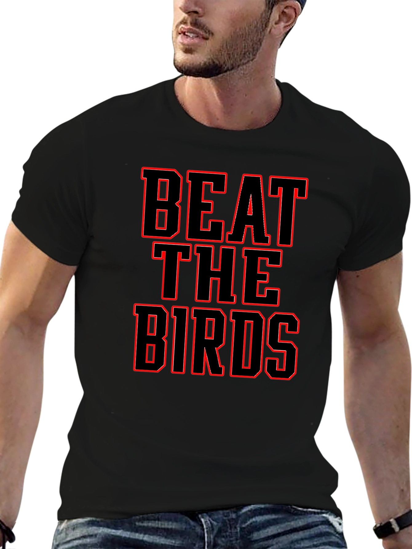 Beat The Birds Black T-Shirt