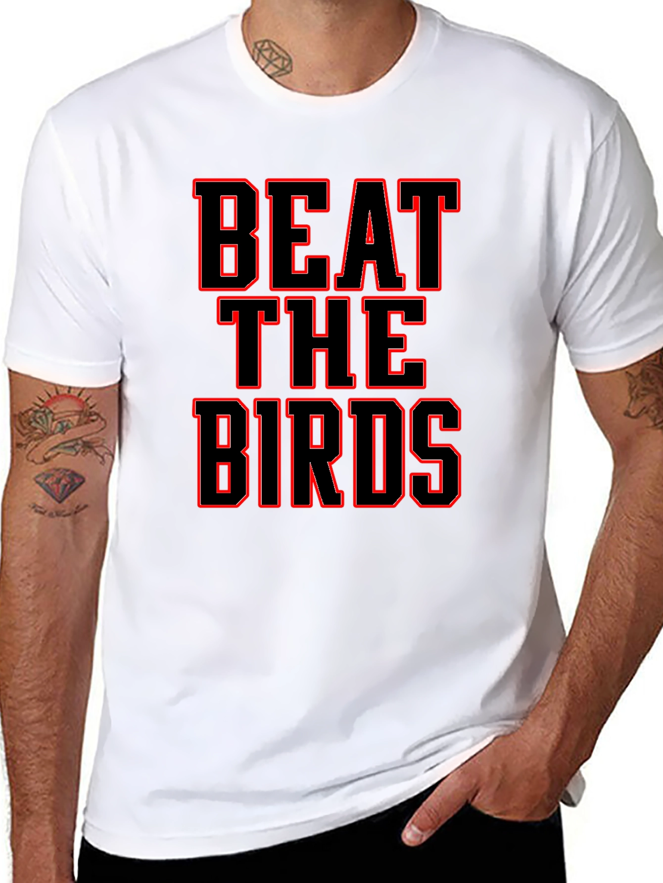 Beat The Birds Black T-Shirt