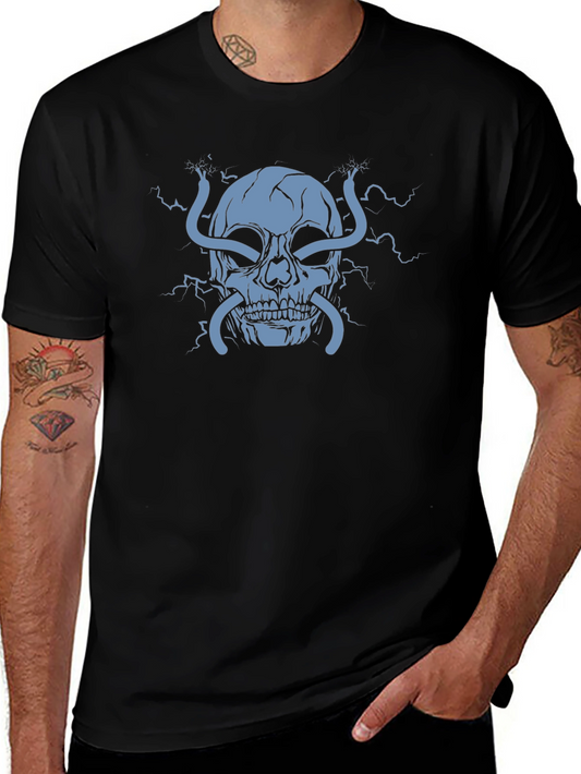 Electric Skull Graphic T-Shirt - Bold Statement Tee