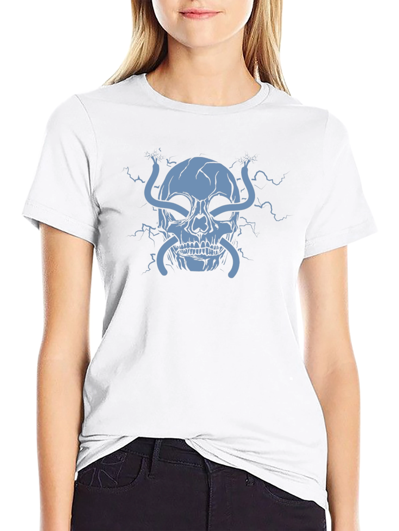Electric Skull Graphic T-Shirt - Bold Statement Tee