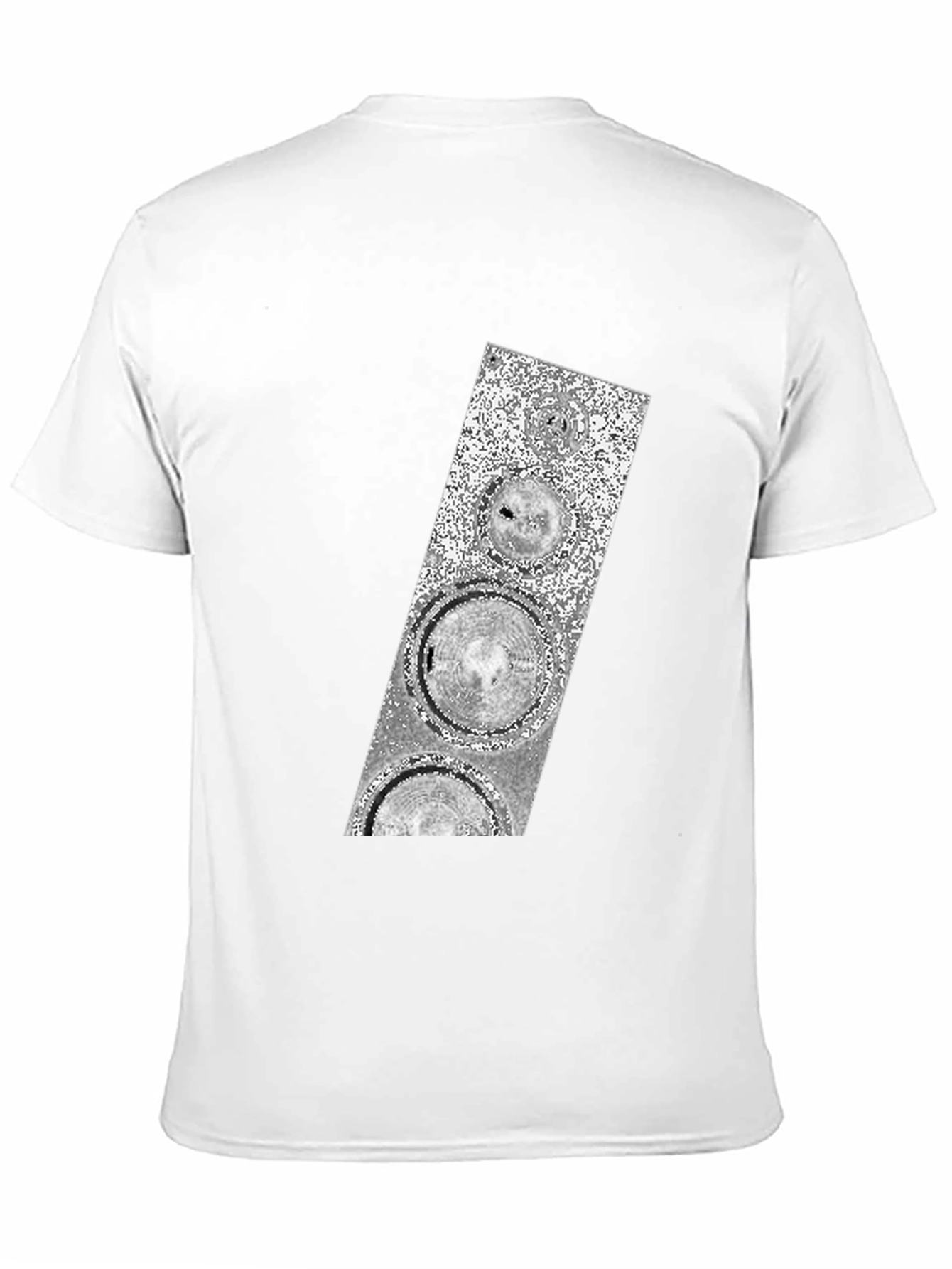 Abstract Silver Speaker Graphic Black T-Shirt