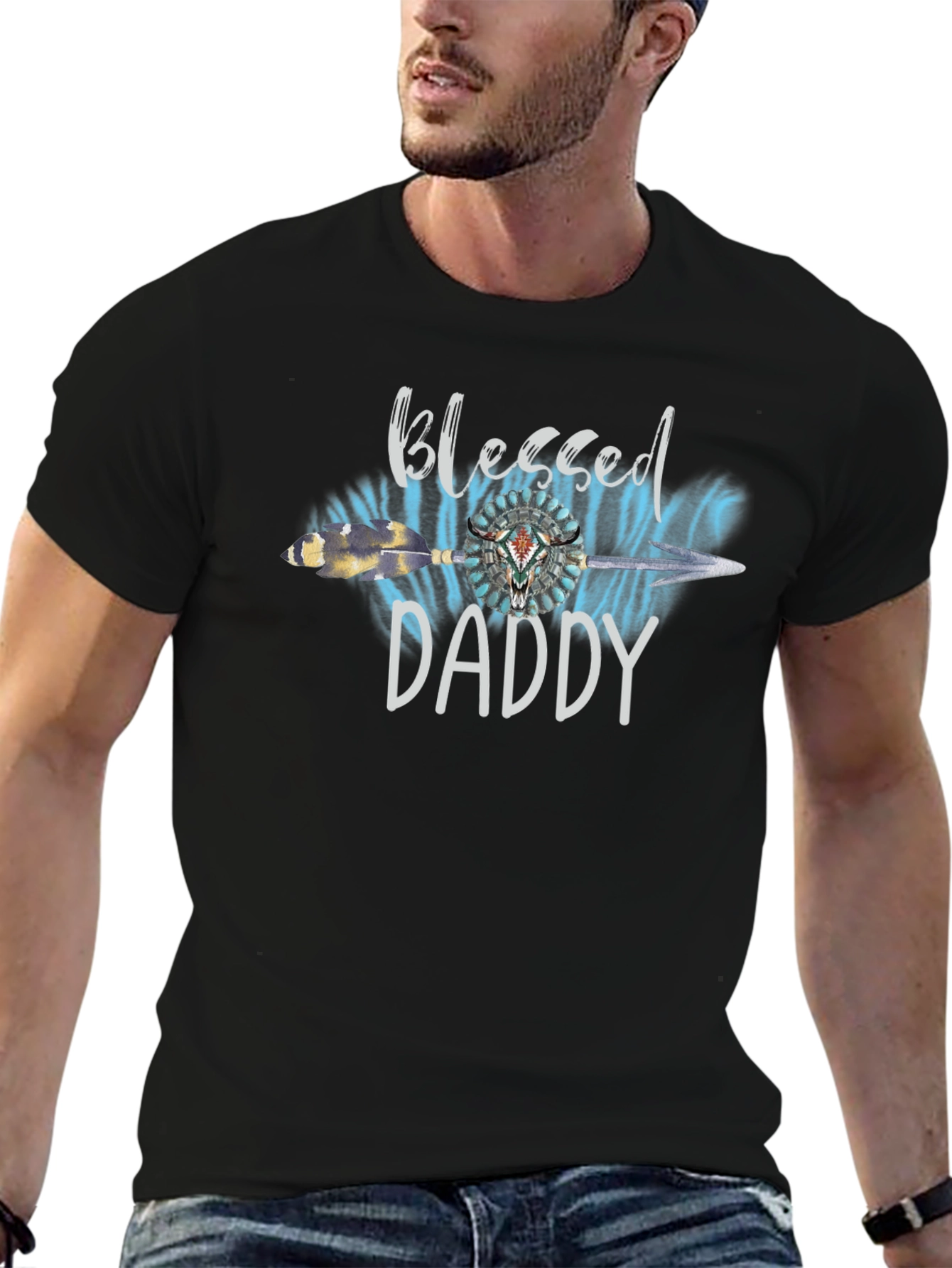 Blessed Daddy Graphic T-Shirt - Western Style