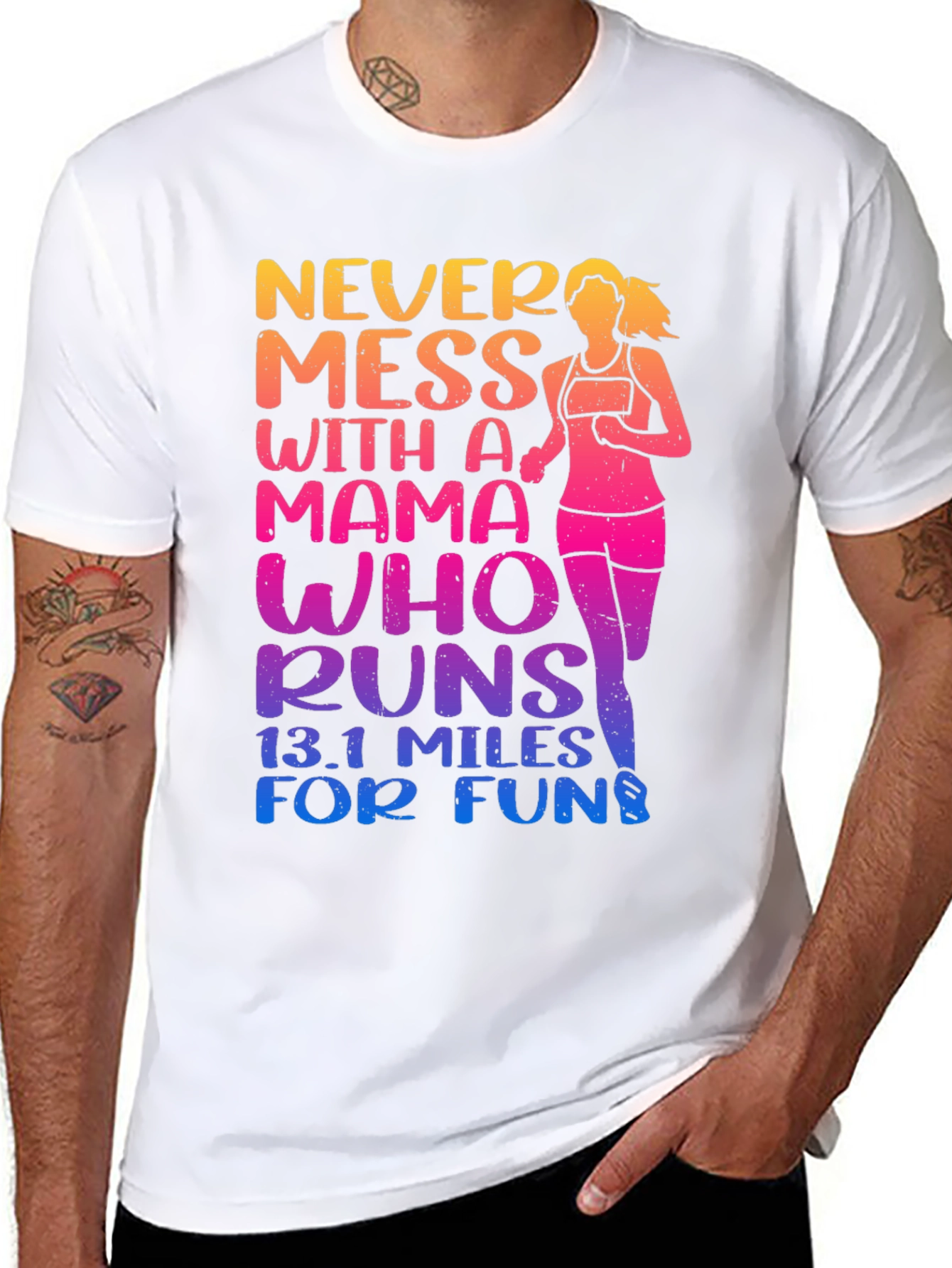 Mama Who Runs 13.1 Miles T-Shirt