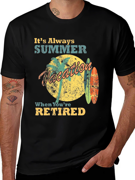 Retirement Summer Vacation Black T-Shirt
