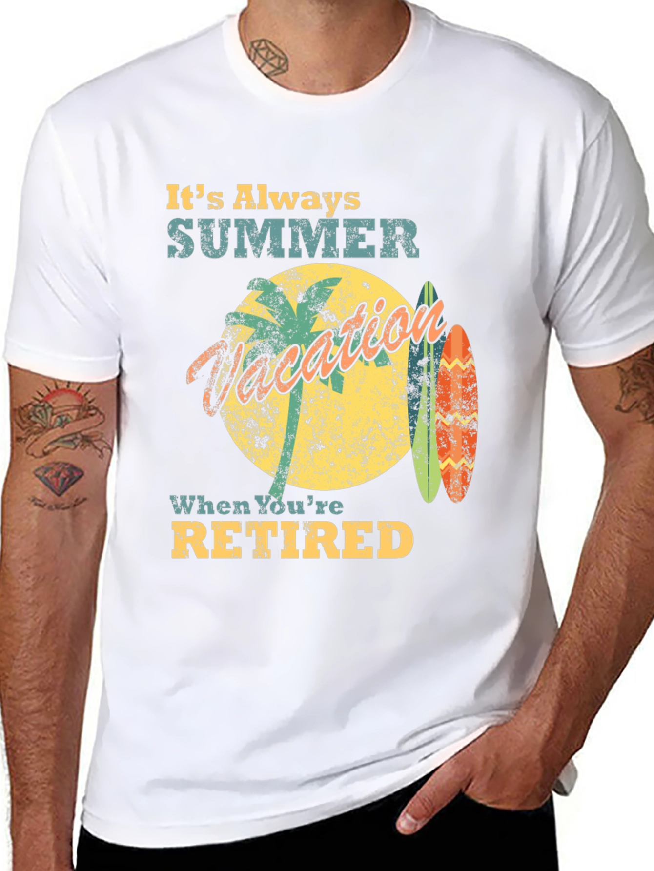 Retirement Summer Vacation Black T-Shirt