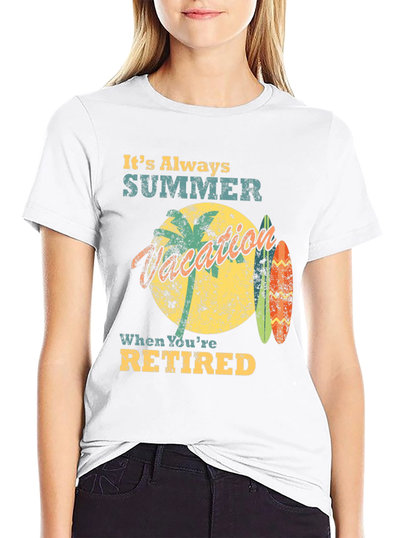 Retirement Summer Vacation Black T-Shirt
