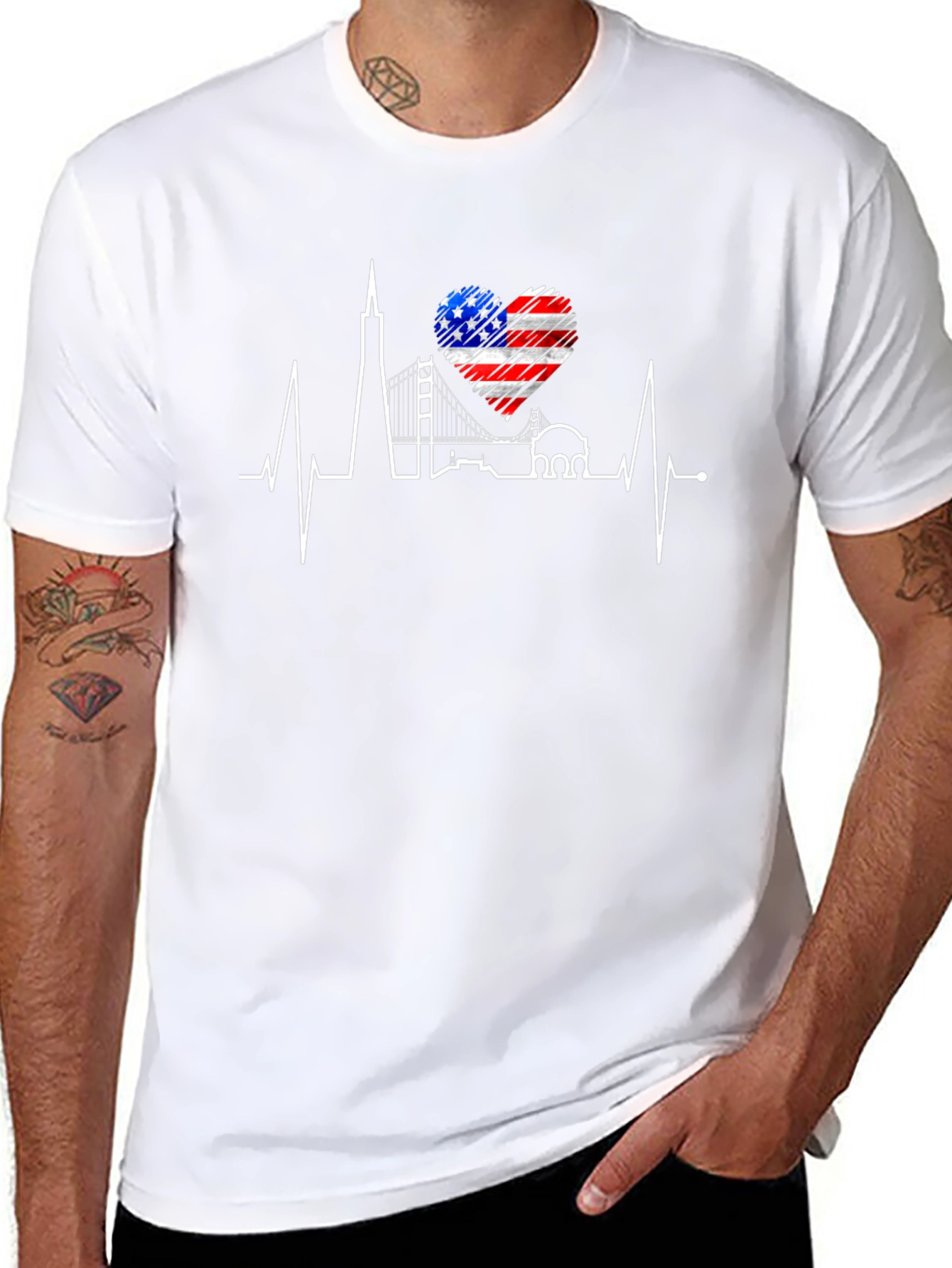 San Francisco Skyline Heartbeat T-Shirt