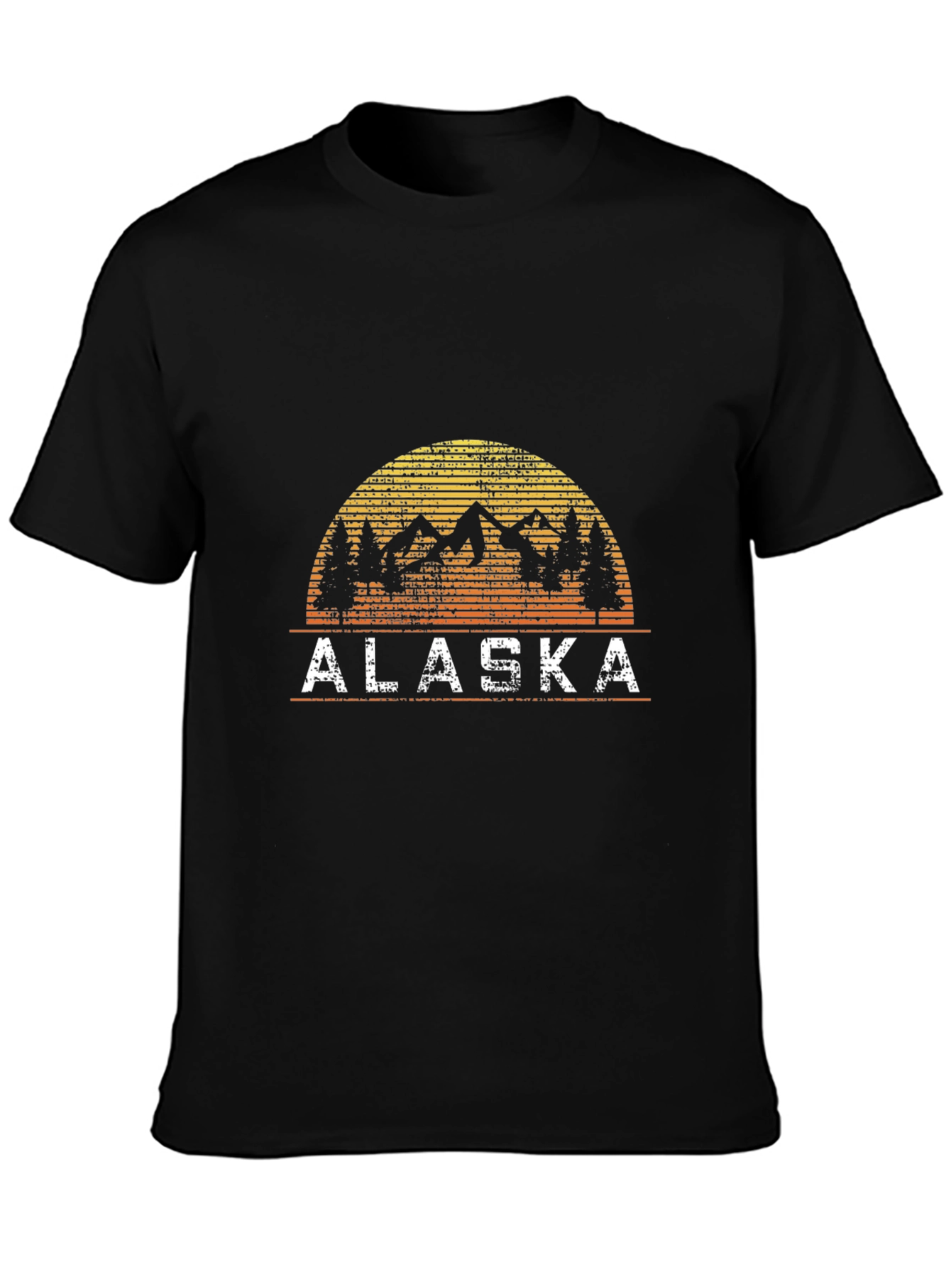 Alaska Graphic Tee - Mountain Sunset Design