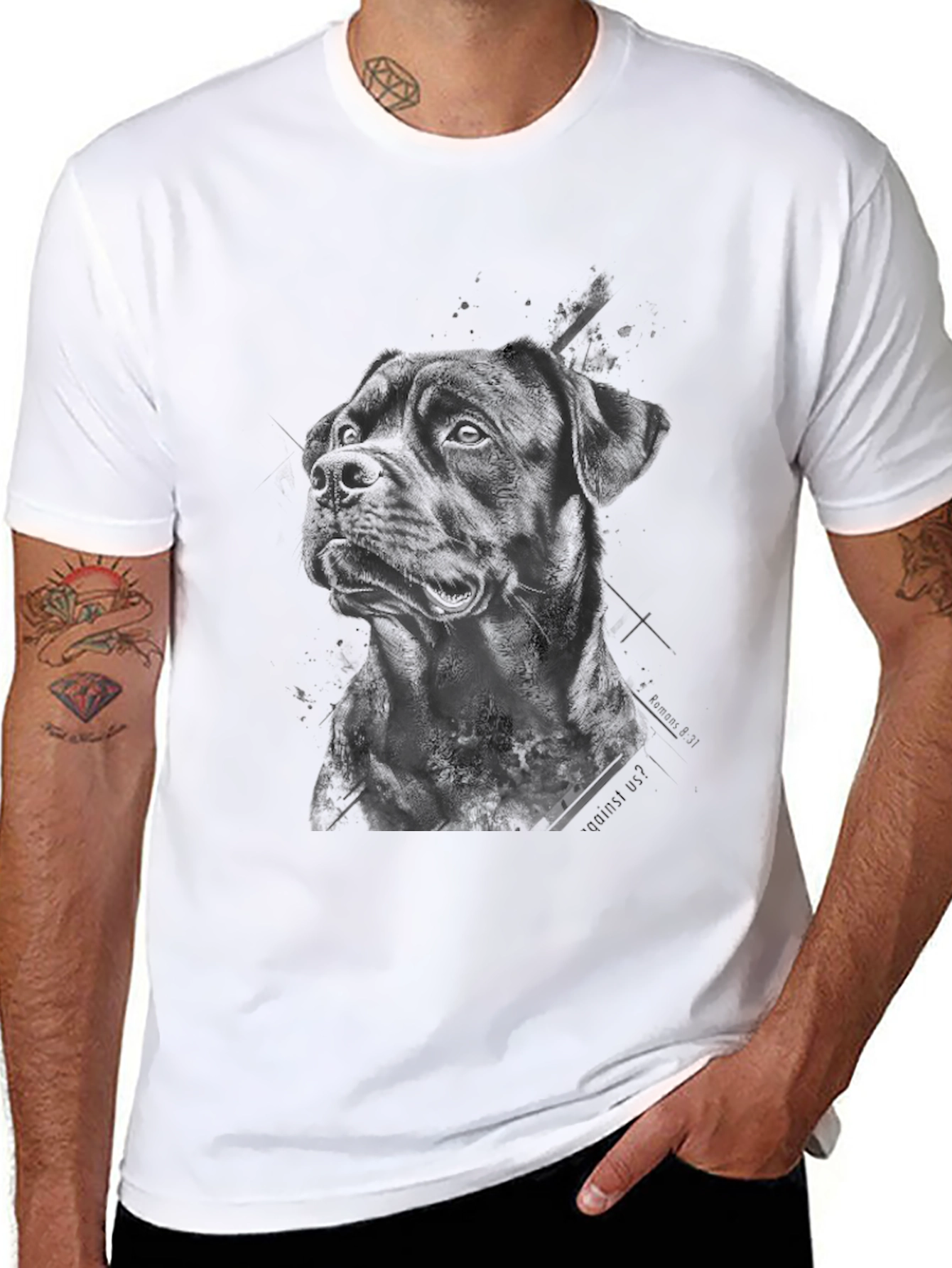 Dog Graphic T-Shirt - Black