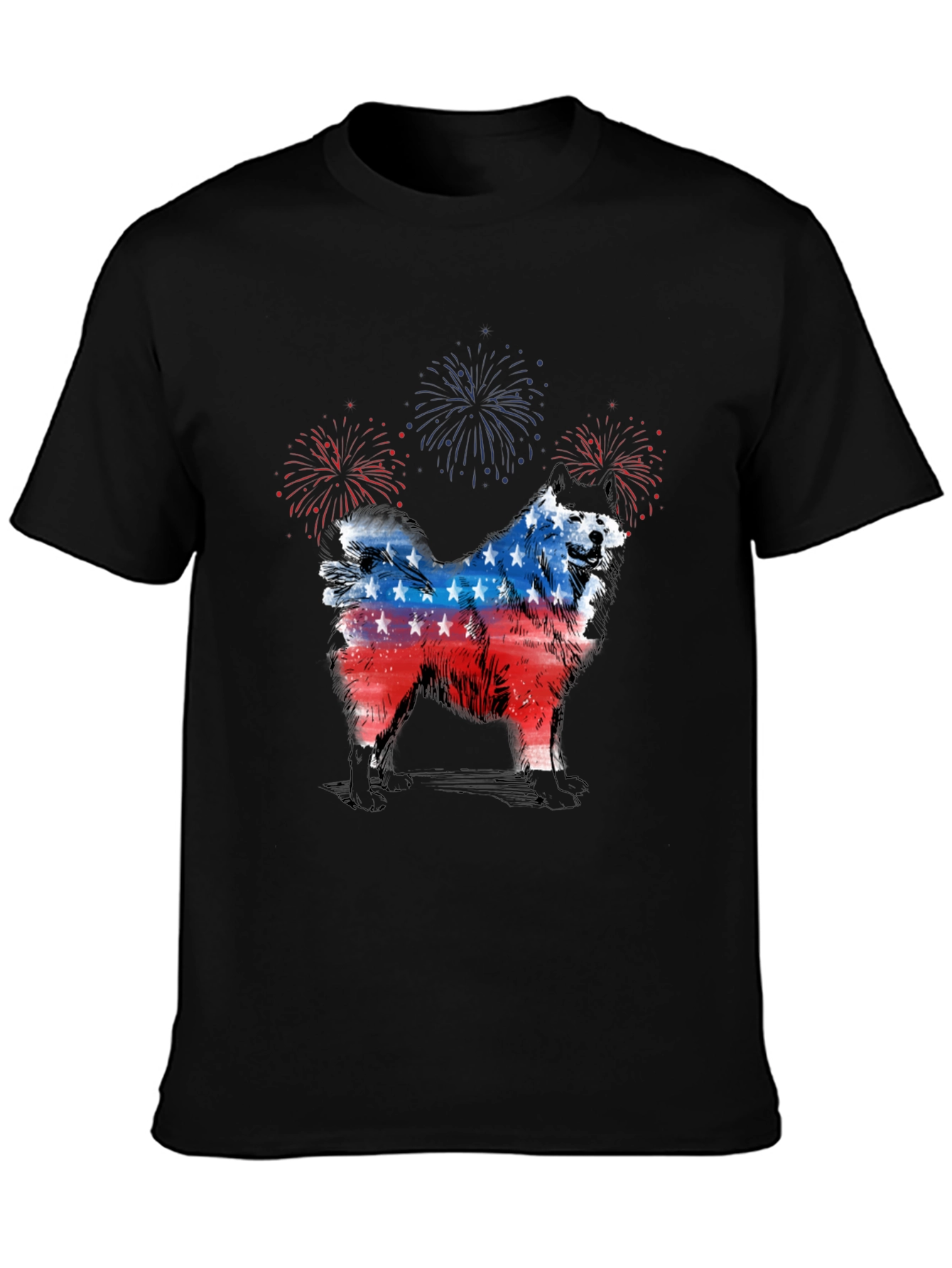 Patriotic Dog T-Shirt - USA Flag Design