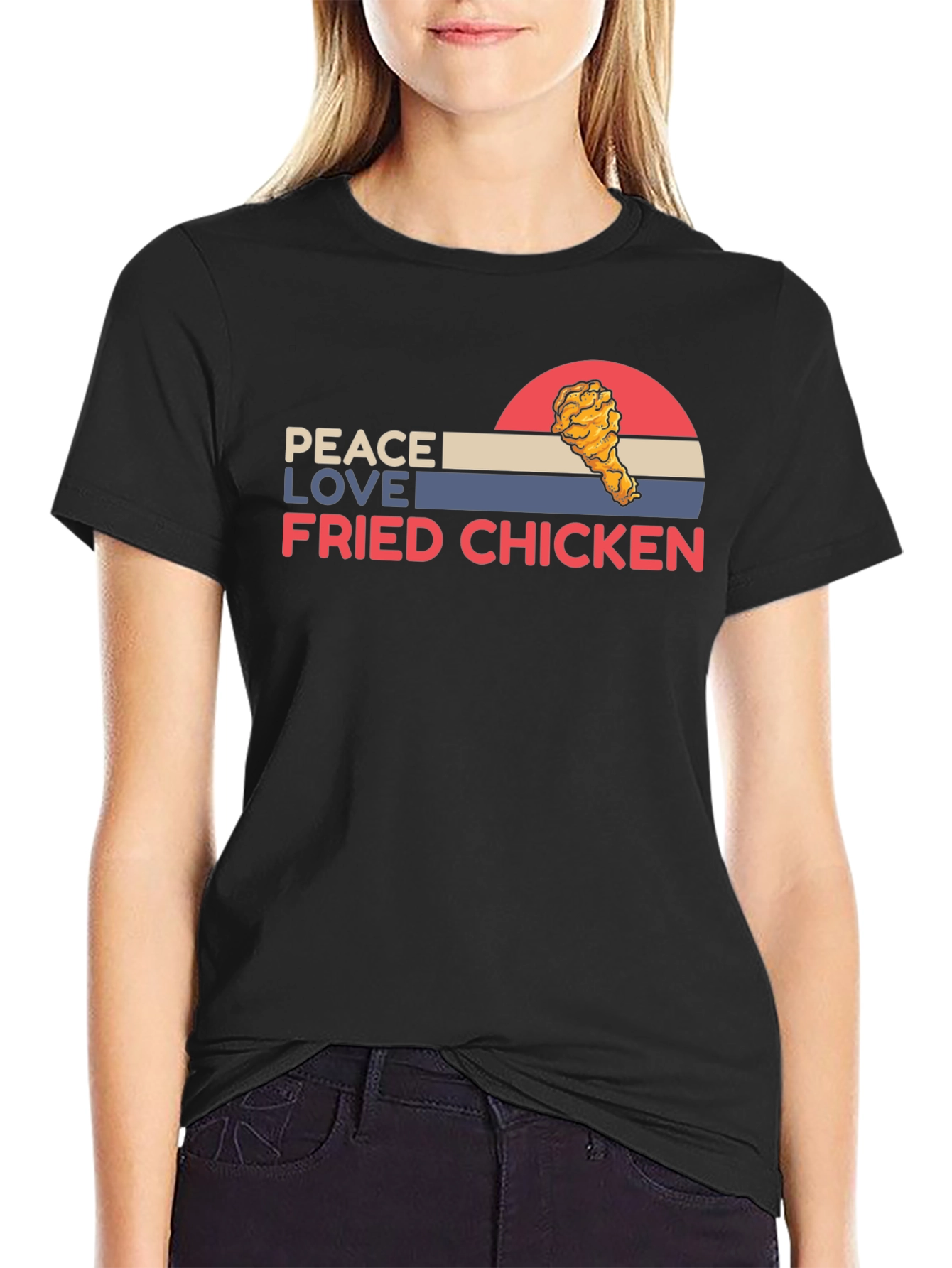 Peace Love Fried Chicken Graphic Tee