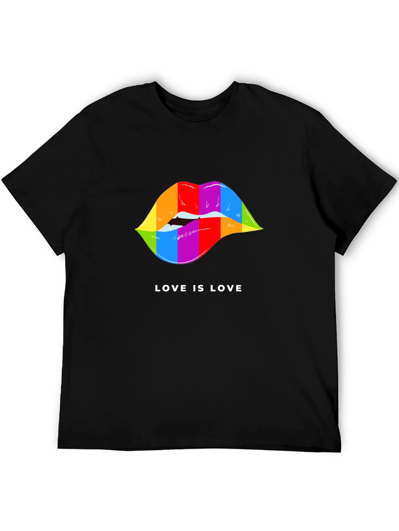 Love is Love Pride Lips Graphic Tee - Black
