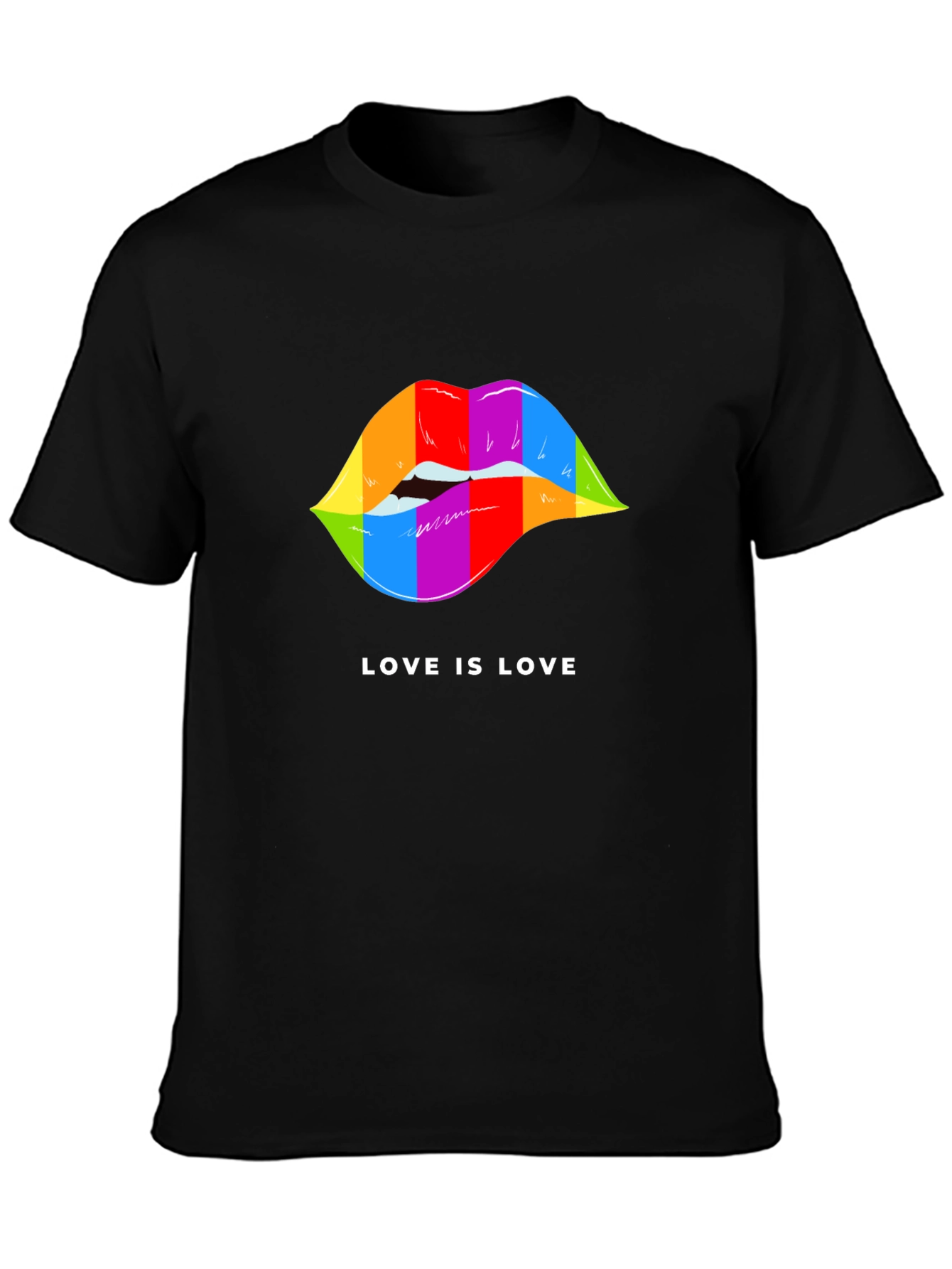 Love is Love Pride Lips Graphic Tee - Black