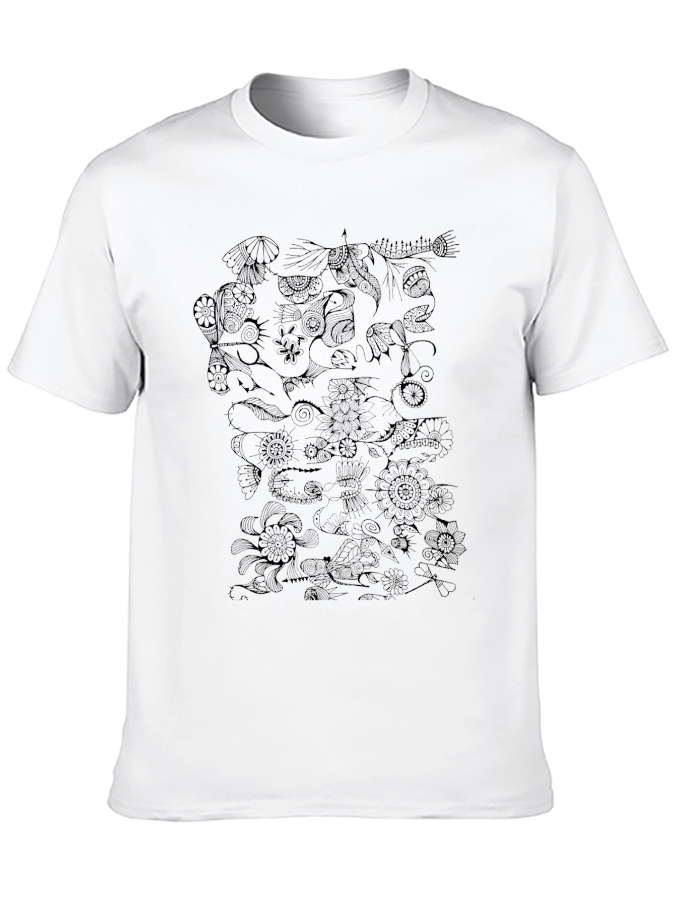 Abstract Print Black T-Shirt