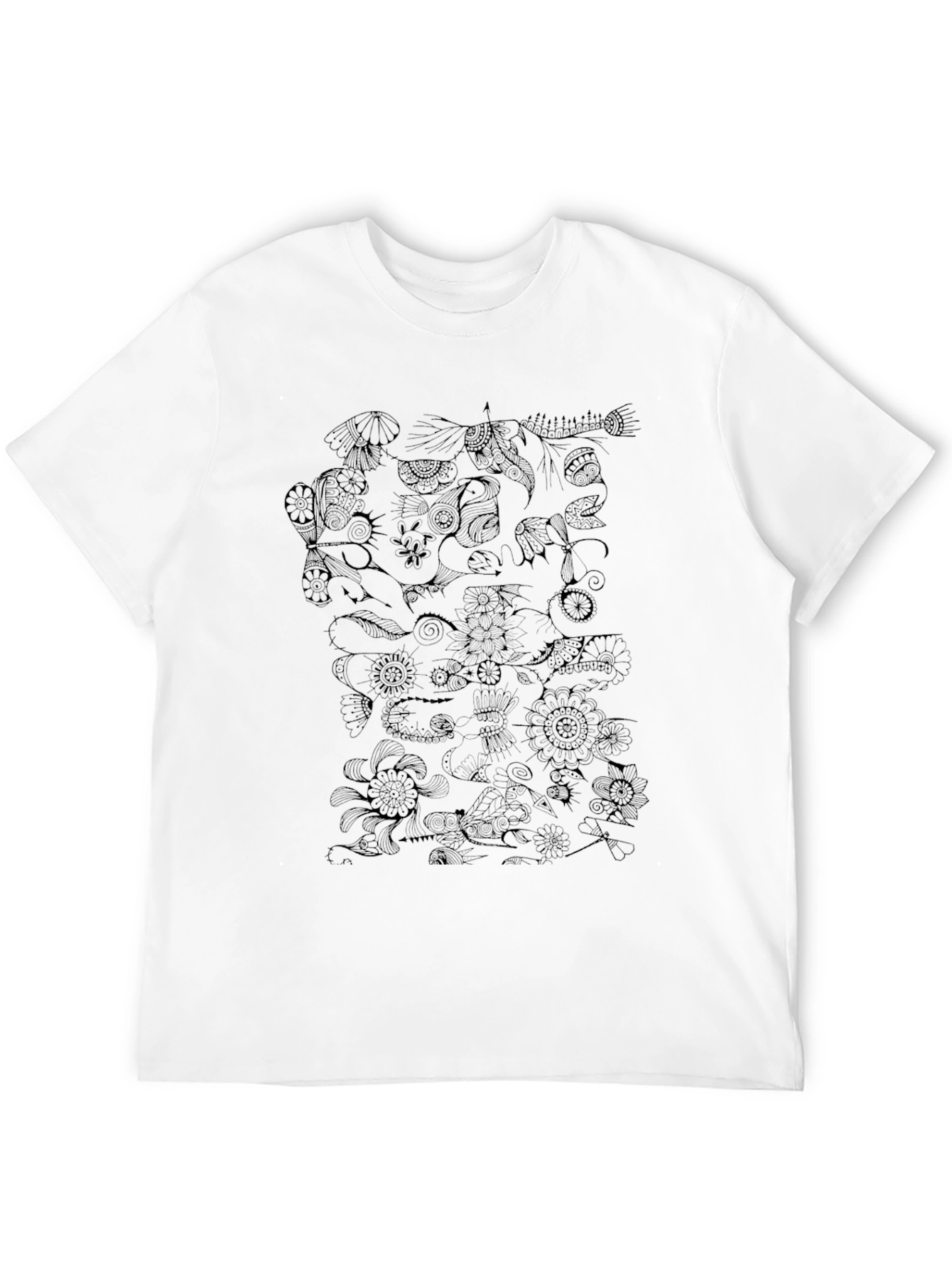 Abstract Print Black T-Shirt